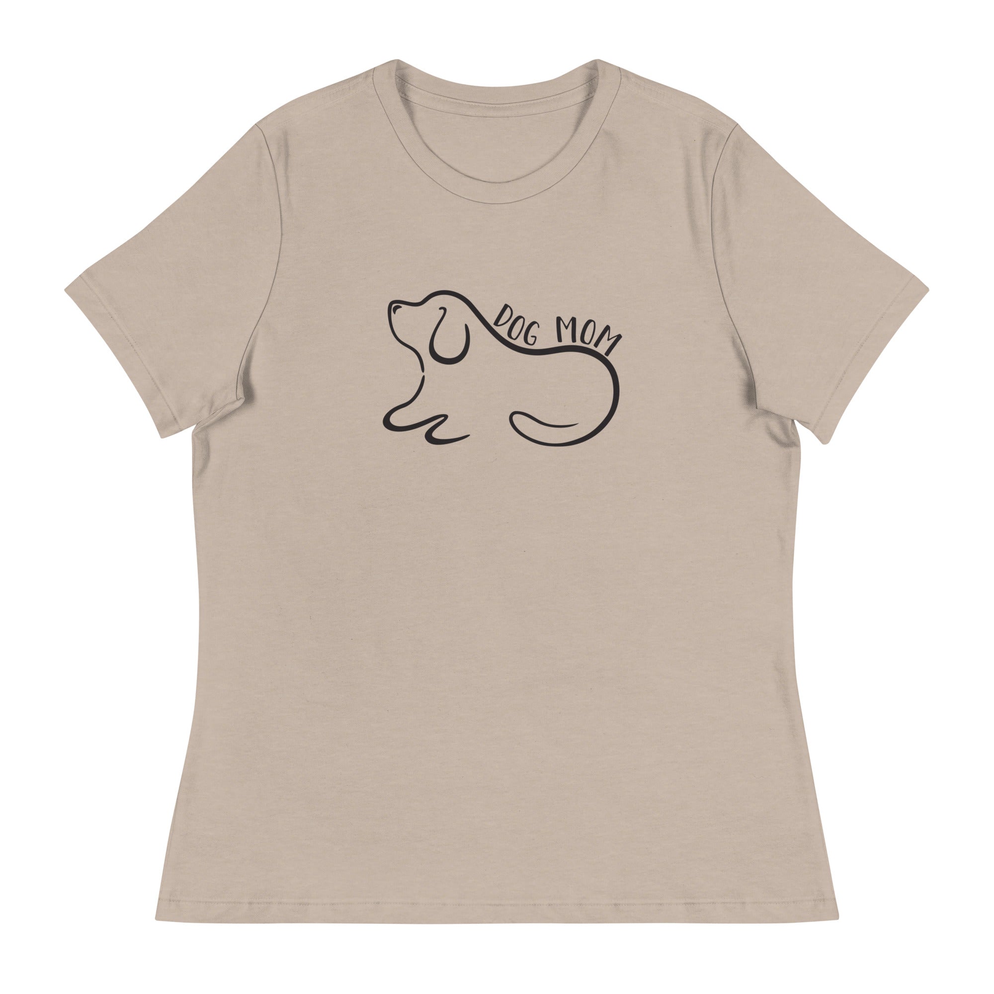Dog Mom Outlined Women's Relaxed T-Shirt、mySite、camillekostekn