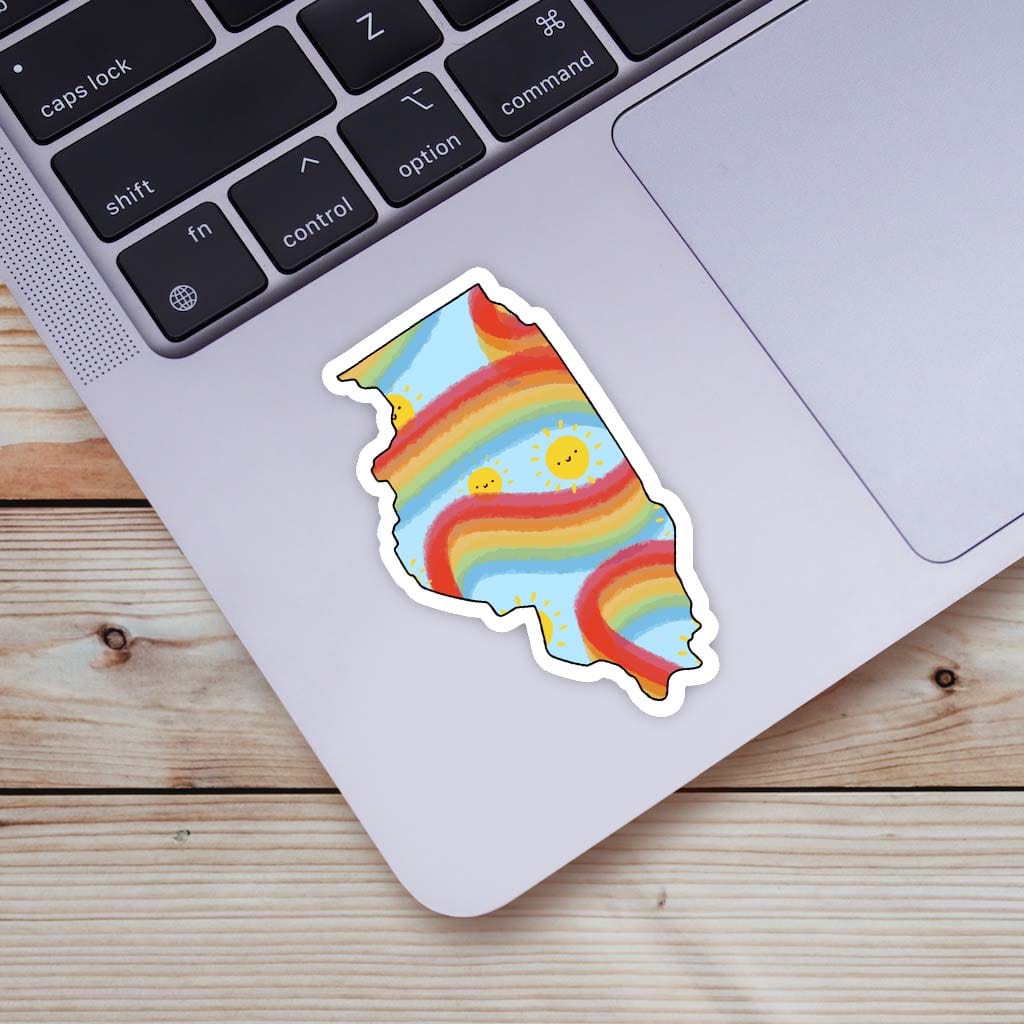  Illinois Rainbow Fun Sticker、mySite、ghnorth