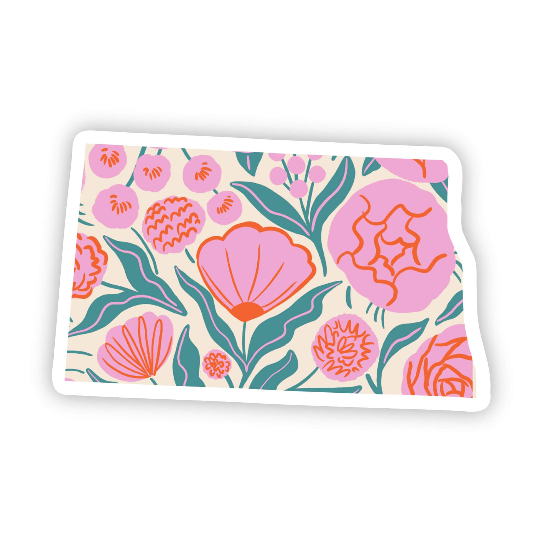  North Dakota Sticker - Elegant Floral、mySite、elrpsem3k