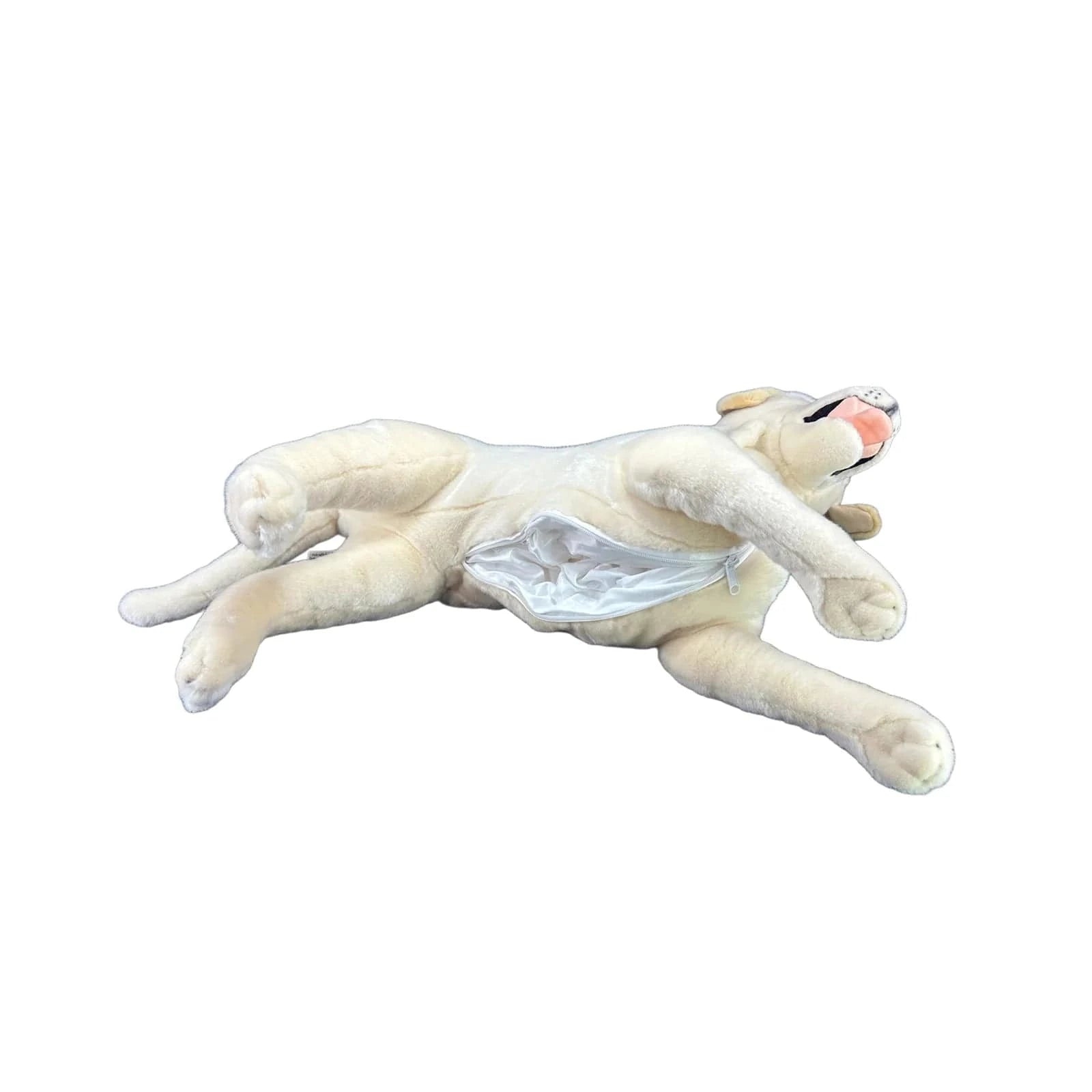 Large Plush Yellow Labrador Retreiver Lifelike w or w/o Satin Pocket Eco Friendly、mySite、g9winljtr
