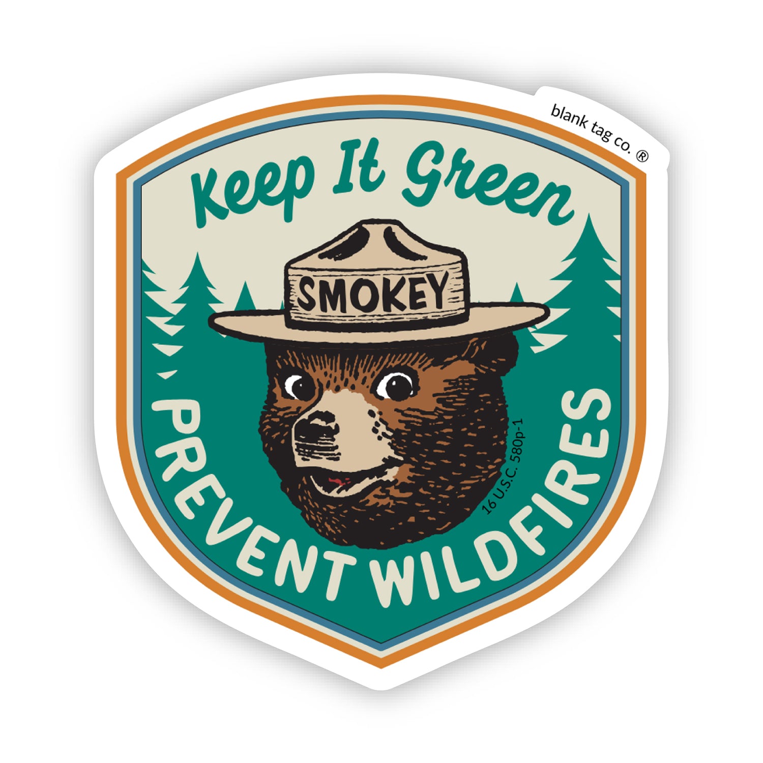 The Smokey Bear Keep It Green Vinyl Sticker Decal、mySite、ghnorth