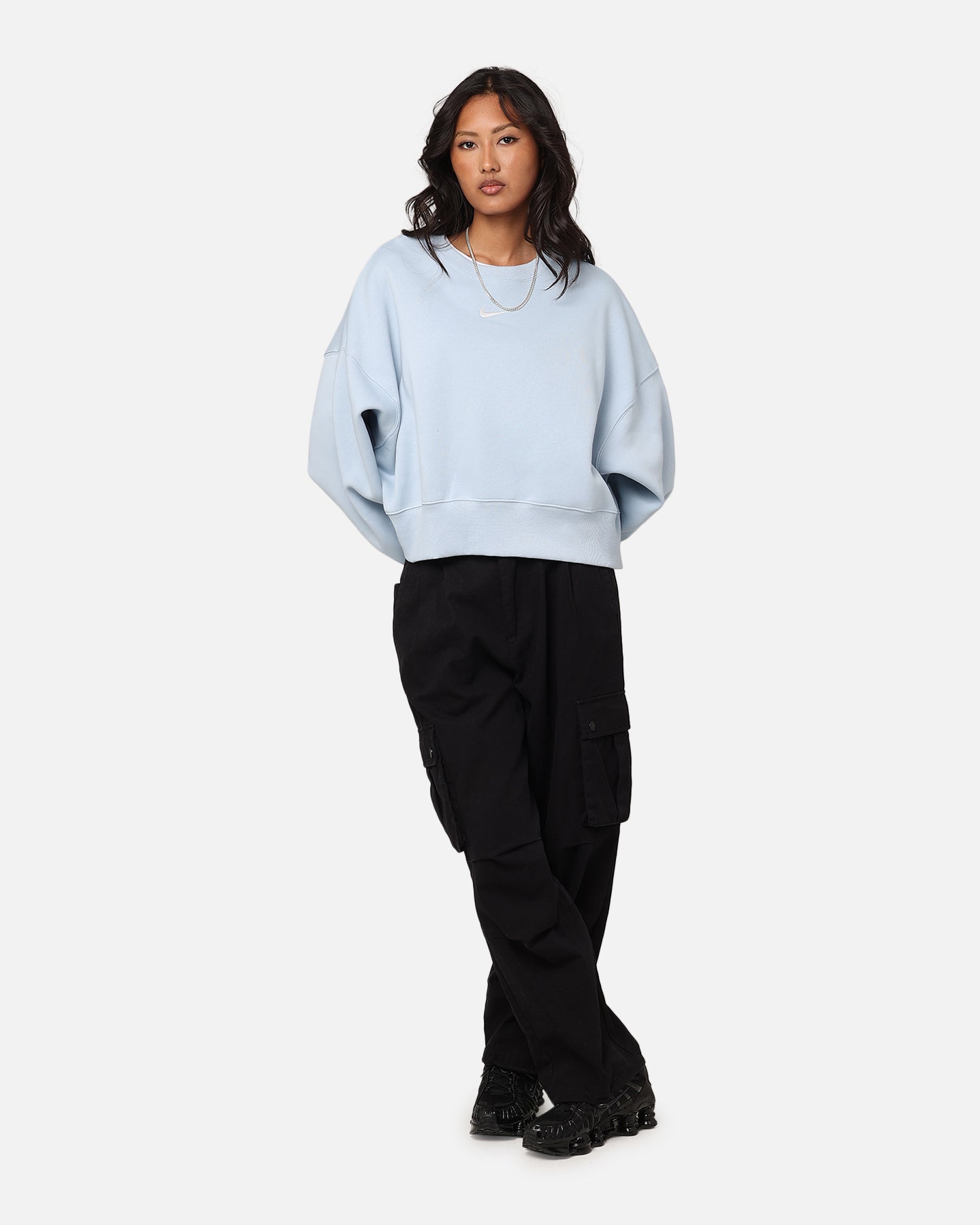 Nike Women's Sportswear Pheonix Fleece Oversized Crewneck Armory Blue/Sail、mySite、zt4zffjzw