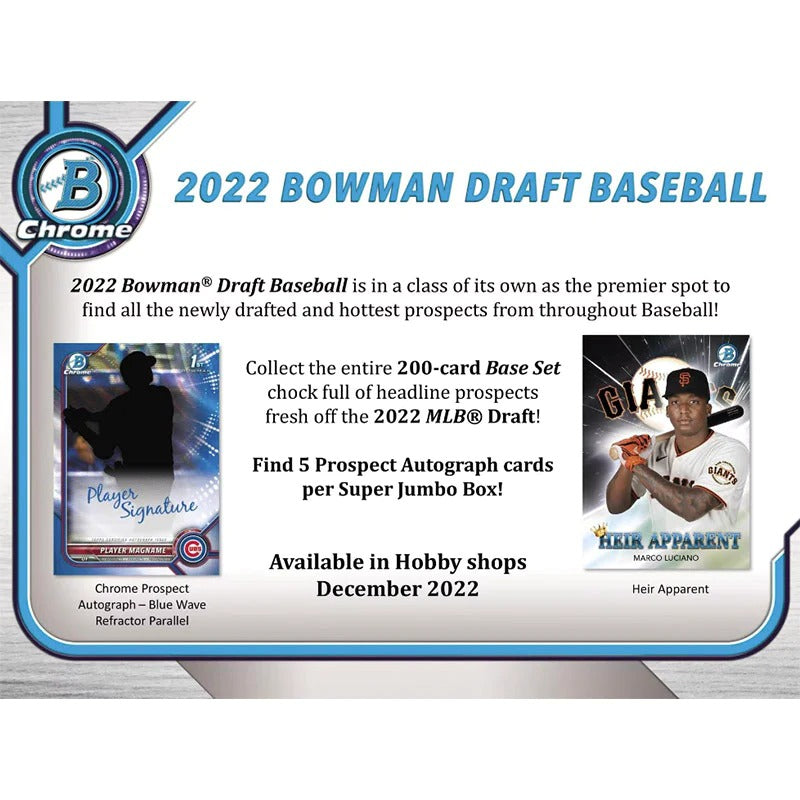 2022 Bowman Draft Baseball Super Jumbo Hobby 6 Box Case、mySite、waistdrama