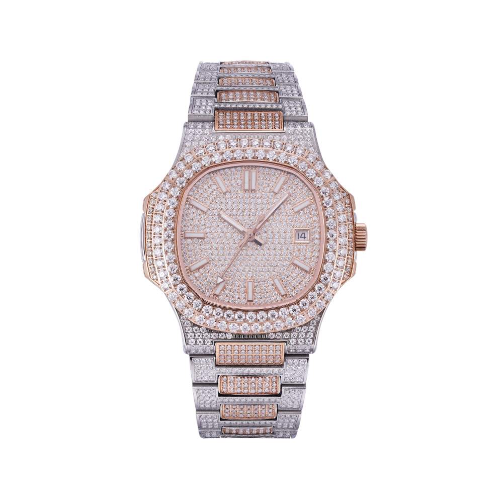 Circle Face Moissanite Watch 14K Rose Gold、mySite、hinf8tx79