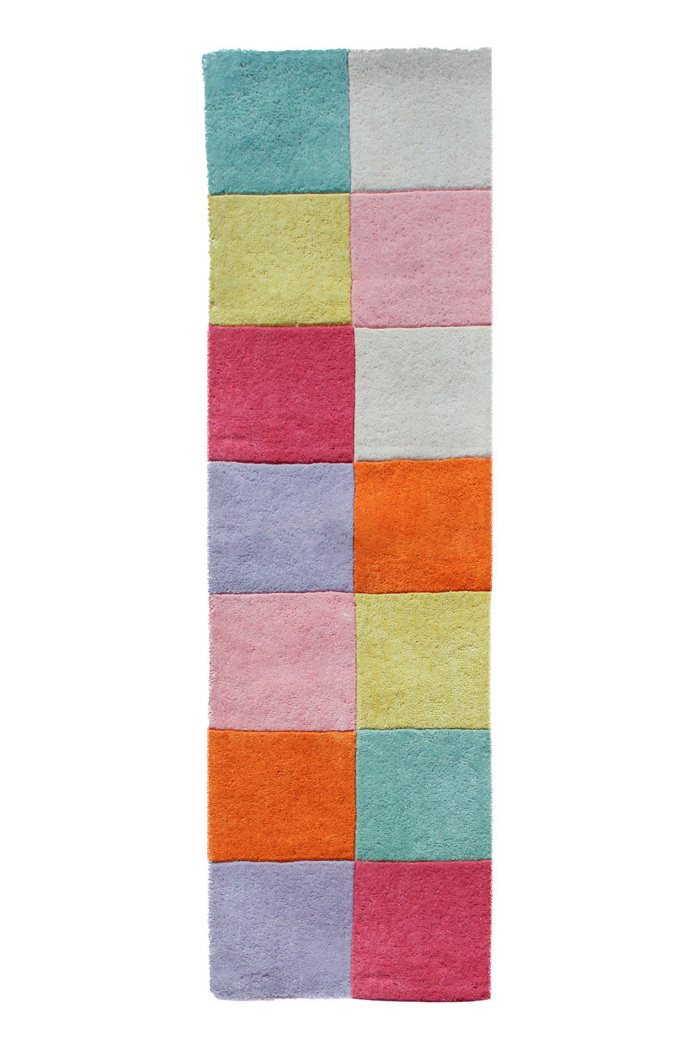 Colorful Checkered Hand Tufted Wool Runner Rug、mySite、gigharbornorthrealestate