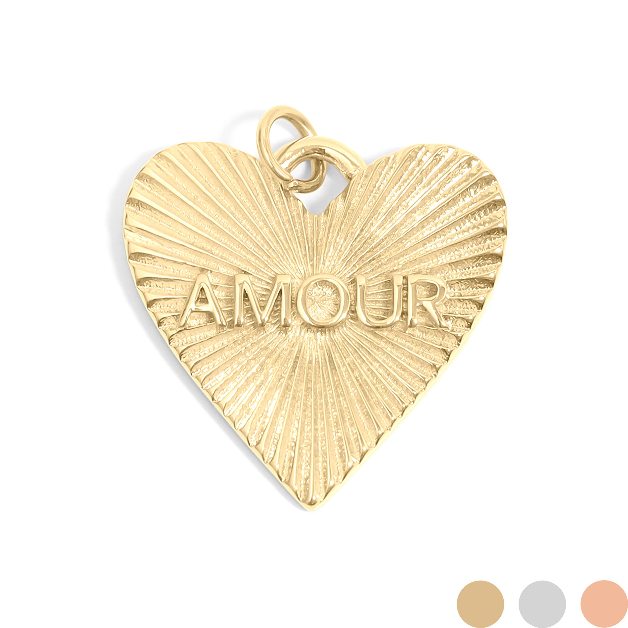 18K Gold PVD Stainless Steel Sunburst Heart Amour Charm / PDL0232、mySite、dreamappss