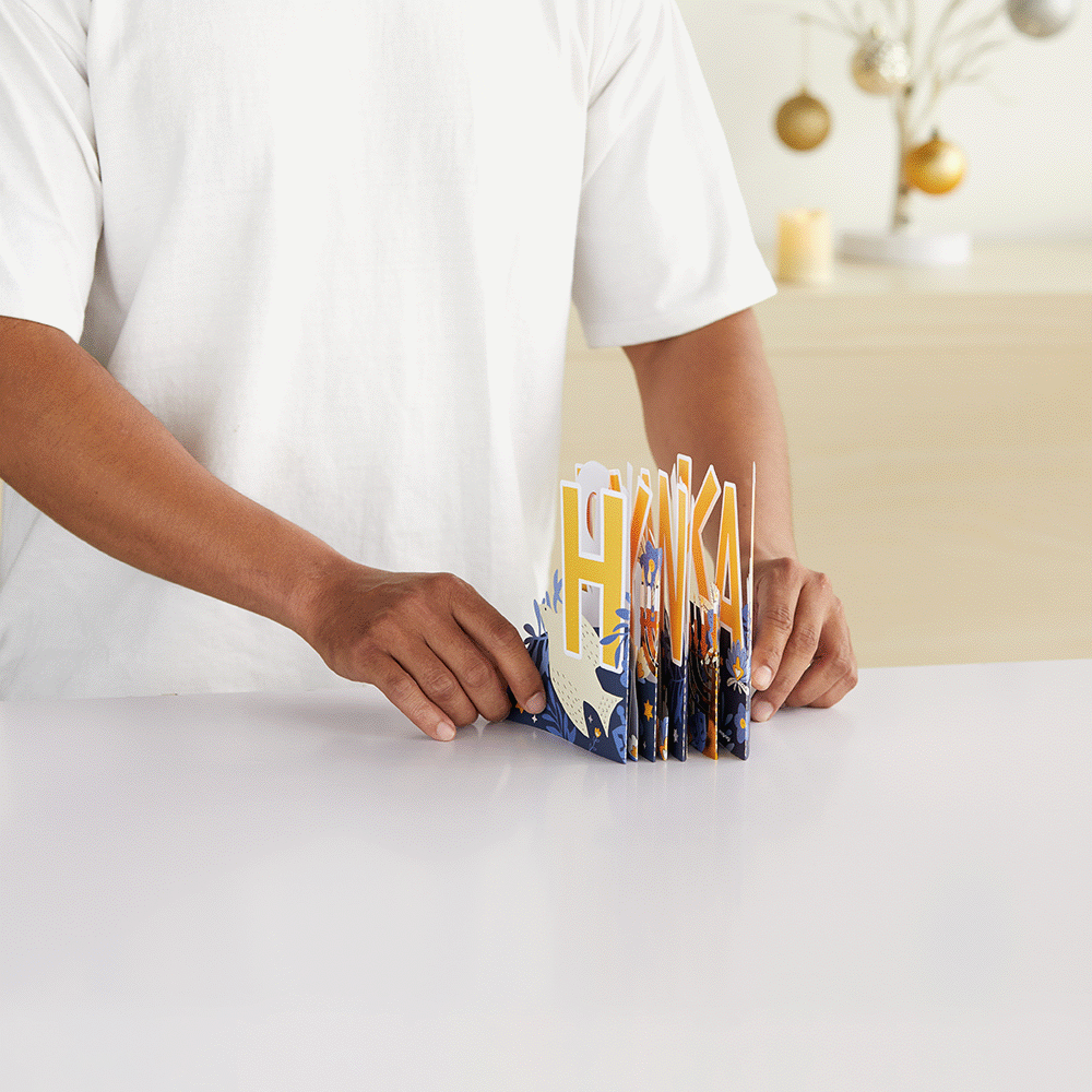 Elegant Happy Hanukkah Loooooong Card™ (Expands to 2 feet)、mySite、solidvoid