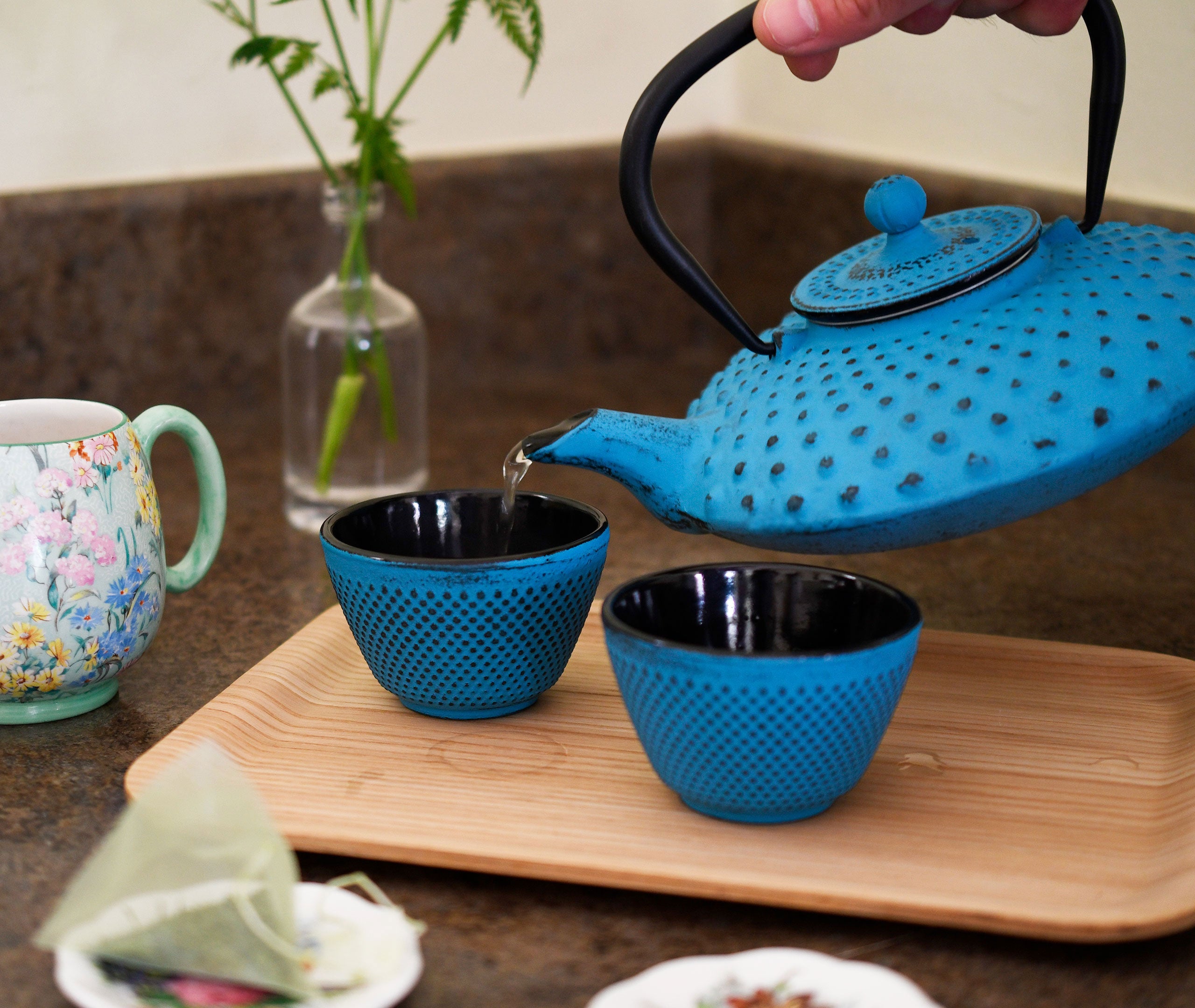 Cast Iron Teapot Kambin 800ml - Blue、mySite、topwebapps