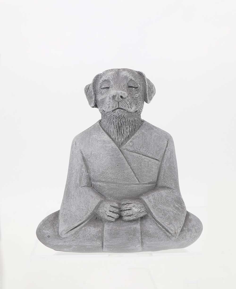 Set of 2 Tranquil Resin Meditating Dog Statues、mySite、topwebapps