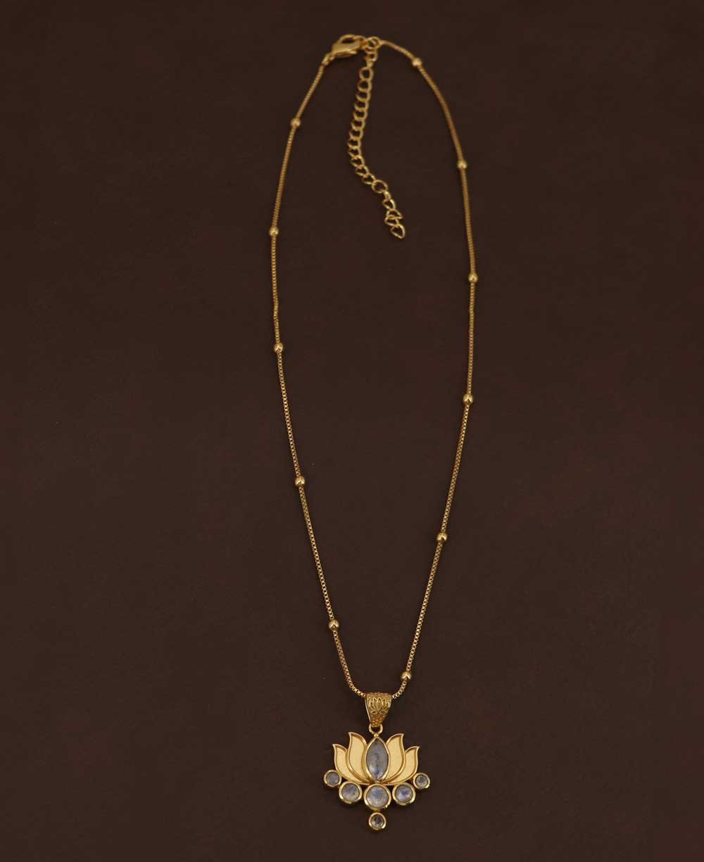 Labradorite Gemstone Gold Plated Lotus Necklace、mySite、topwebapps