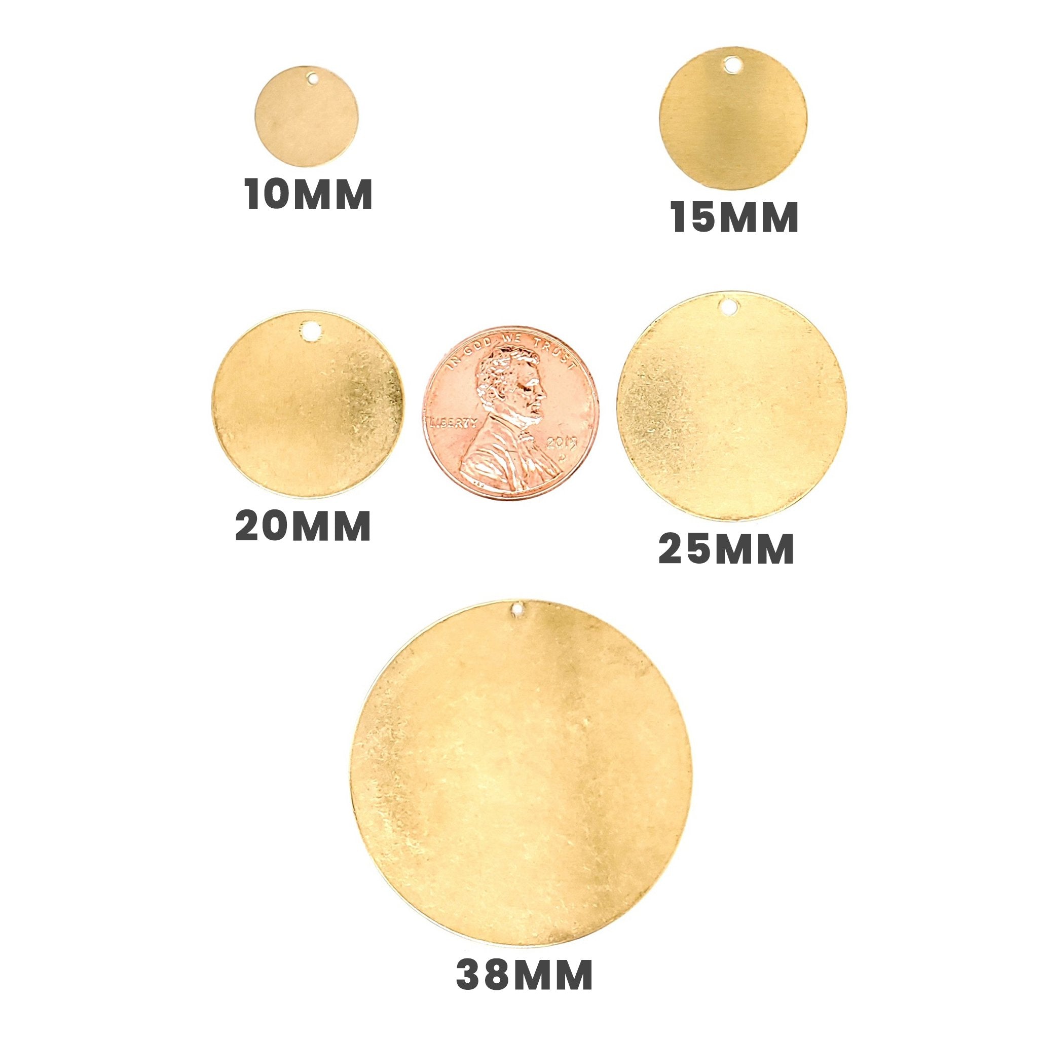 Brass Blank Round Disc Pendant With Hole / SBB0198、mySite、dreamappss