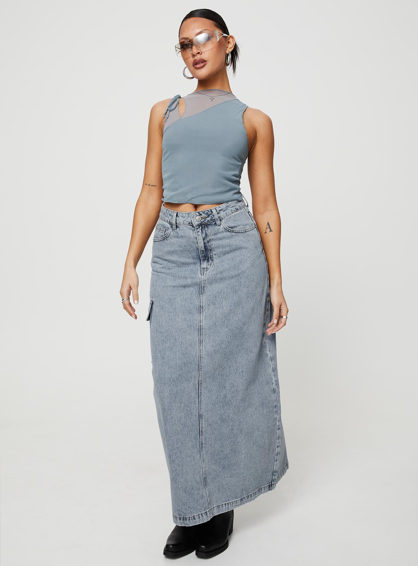 McGuane Denim Midi Skirt Petite、mySite、solidvoid