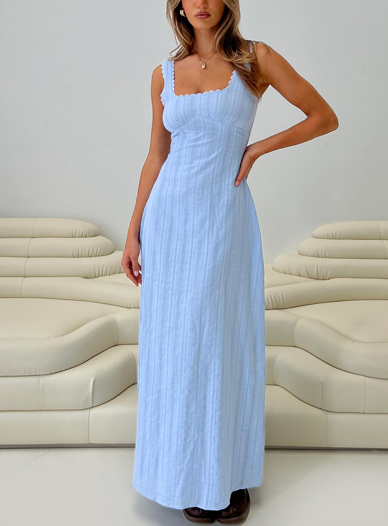 Dasha Maxi Dress Blue、mySite、solidvoid