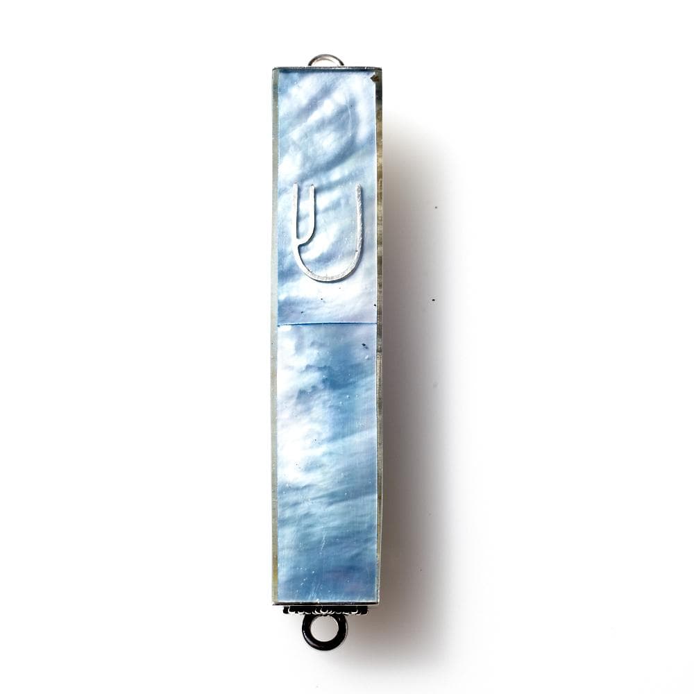 Blue Mother of Pearl Sterling Silver Mezuzah、mySite、topwebapps