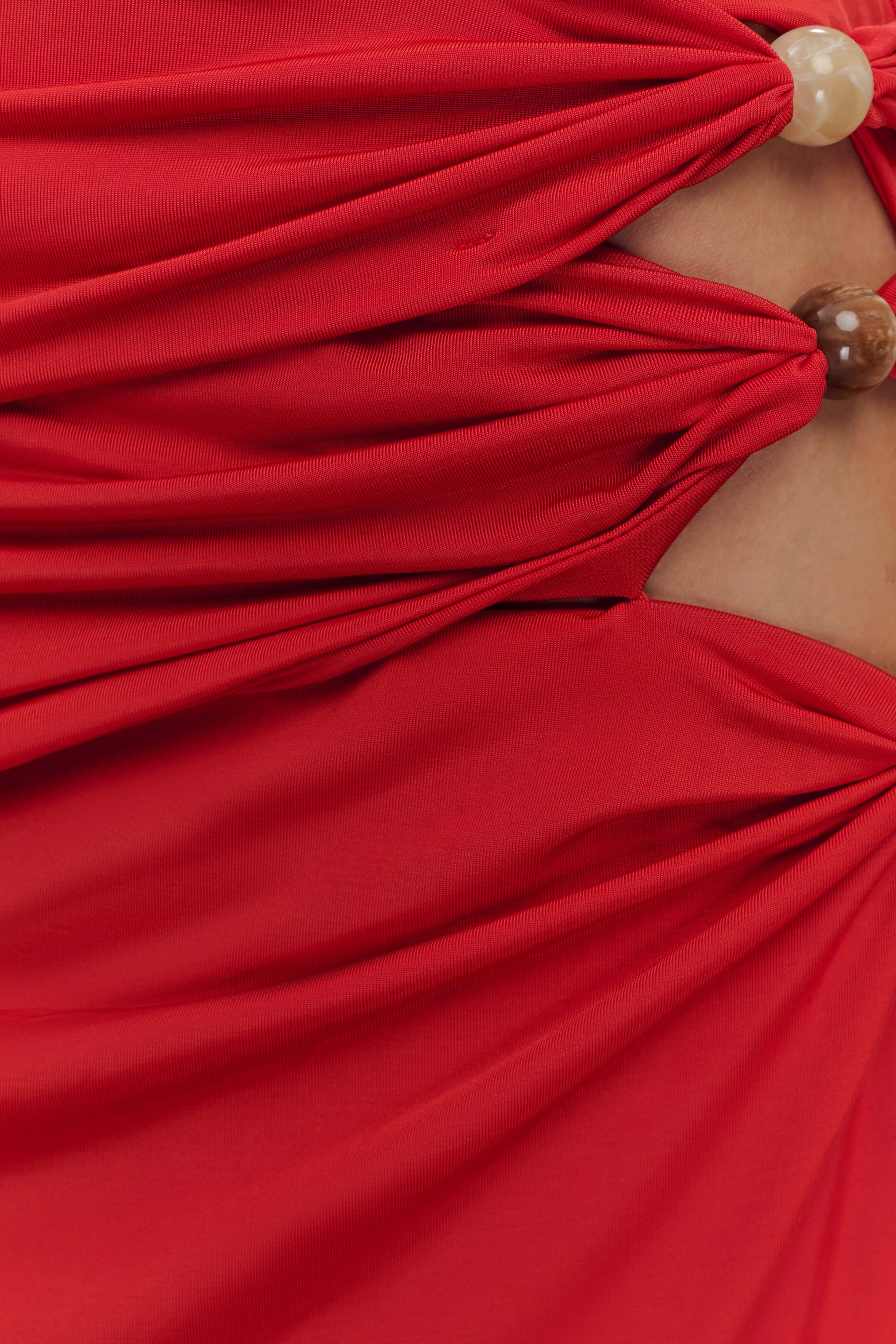 Kaiden Slinky Beaded Maxi Dress - Desert Red、mySite、solidvoid