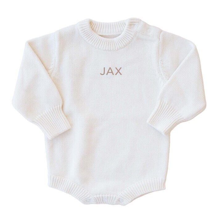  Personalized Knit Sweater Bubble Romper | Solid、mySite、layawaytickets