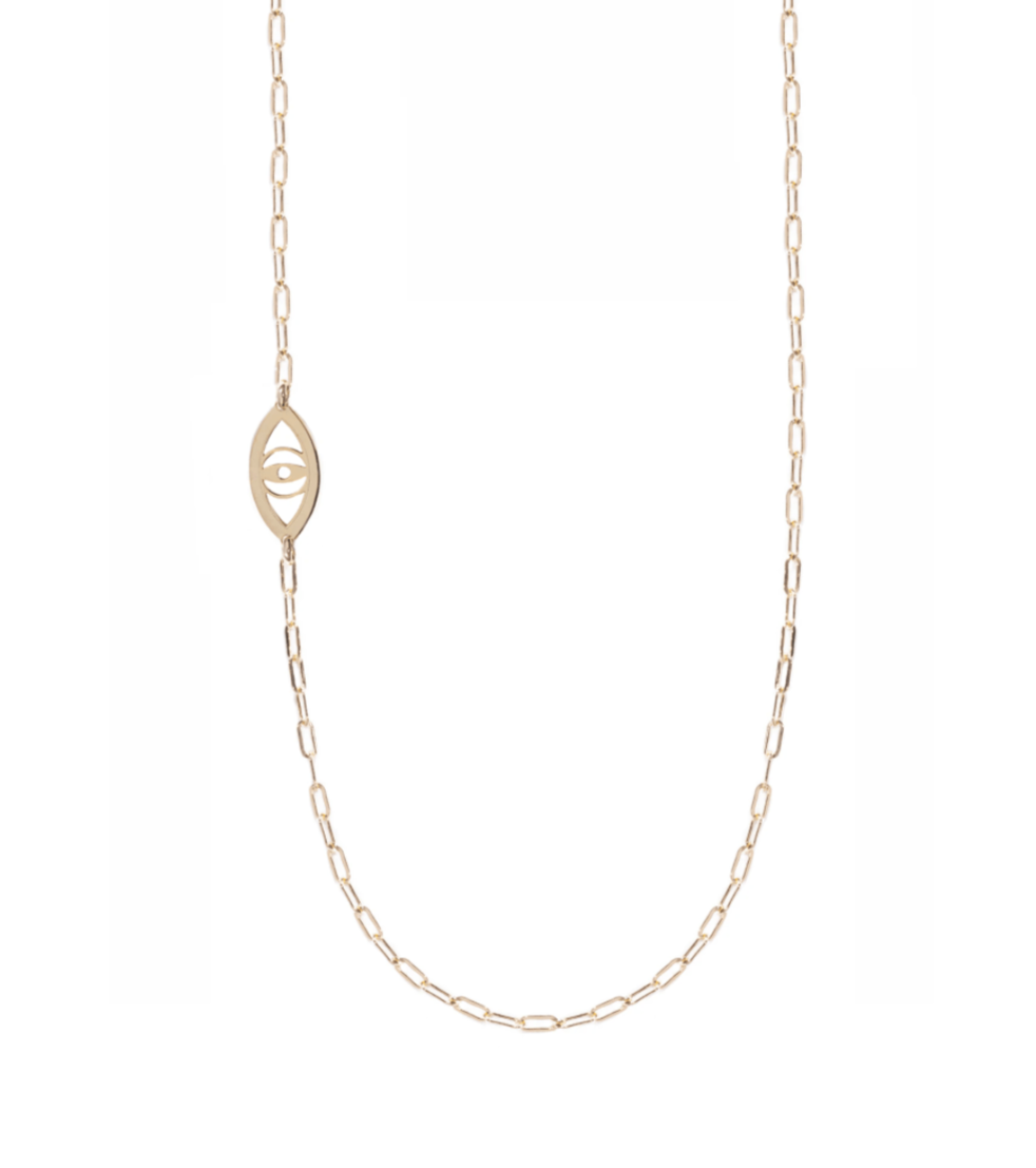 Elle Evil Eye Necklace - (Sterling Silver, Gold-Plated or Two-Tone)、mySite、topwebapps