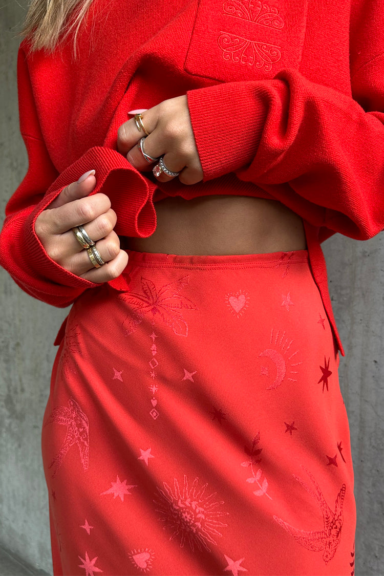 Red Swallow Romance Maxi Dorris Skirt、mySite、solidvoid