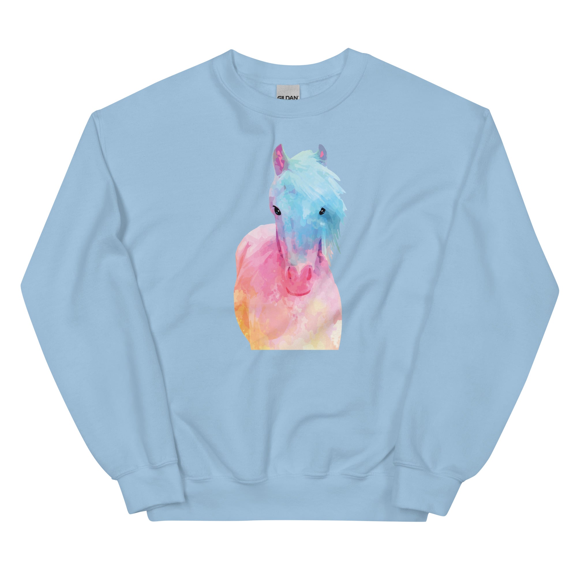 Horse in Sweet Pastels Crewneck Sweatshirt、mySite、camillekostekn
