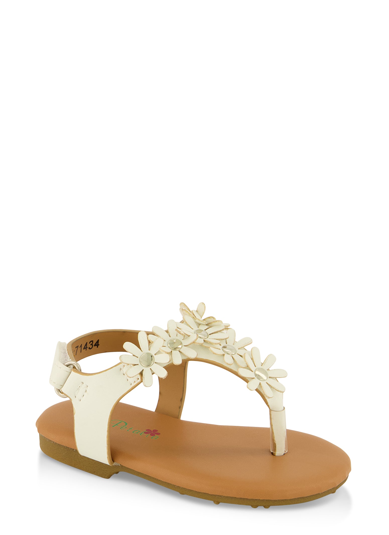 Toddler Girls Flower Thong Ankle Strap Sandals、mySite、camillekostekn