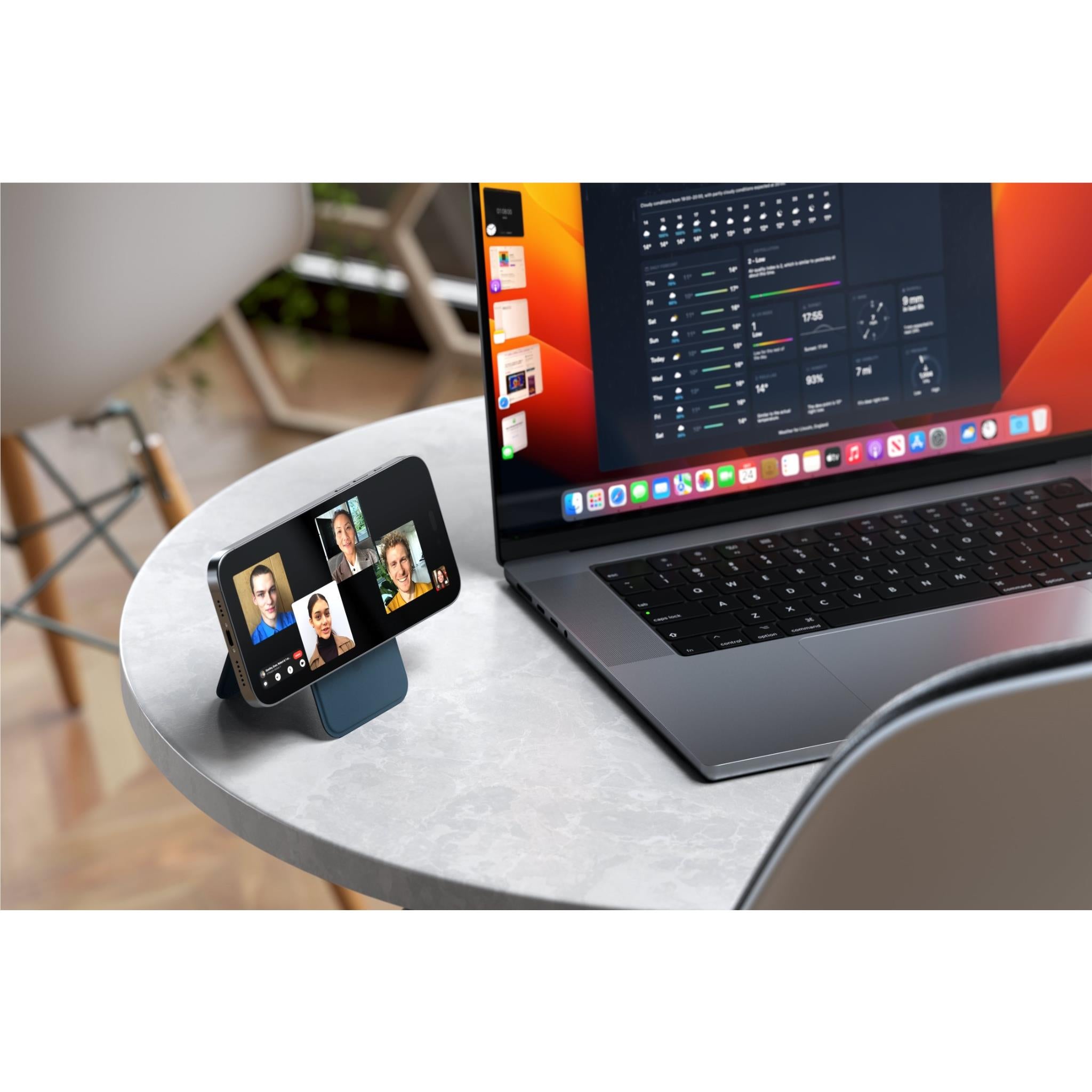 Satechi Magnetic iPhone Wallet Stand (Blue)、mySite、camillekostekn