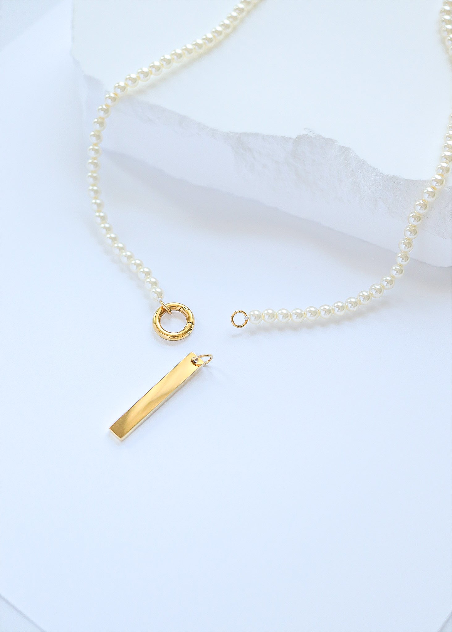 18K Gold PVD Stainless Steel Vertical Blank Bar Pendant / SBB0020、mySite、dreamappss