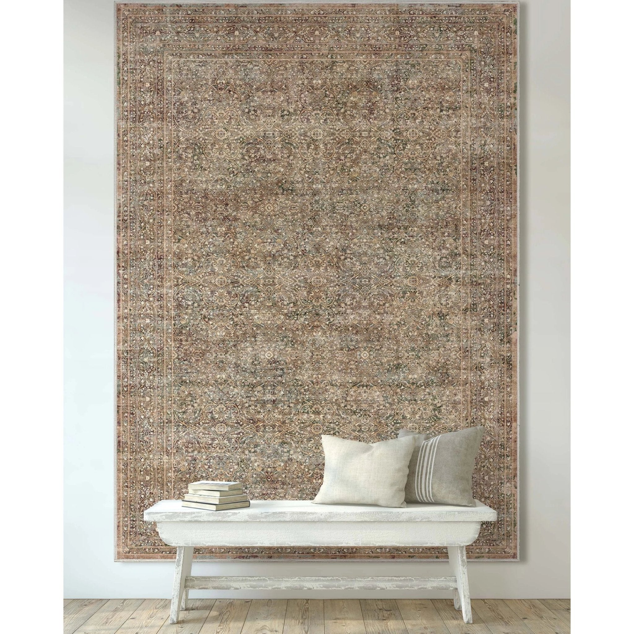 Juliette Vintage Persian Oriental Beige Flat-Weave Rug、mySite、gigharbornorthrealestate