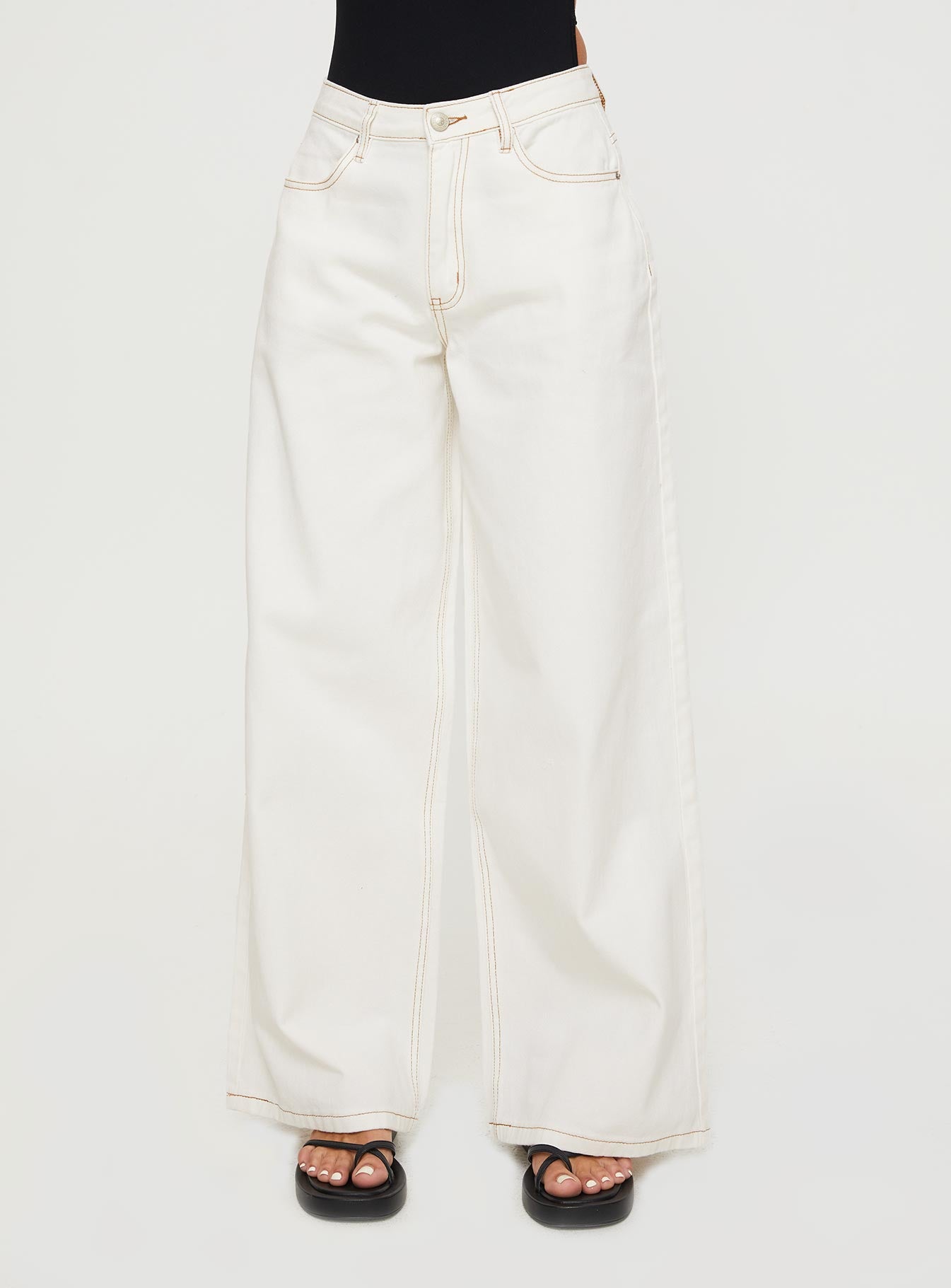 Naylor Wide Leg Jeans Cream Petite、mySite、solidvoid