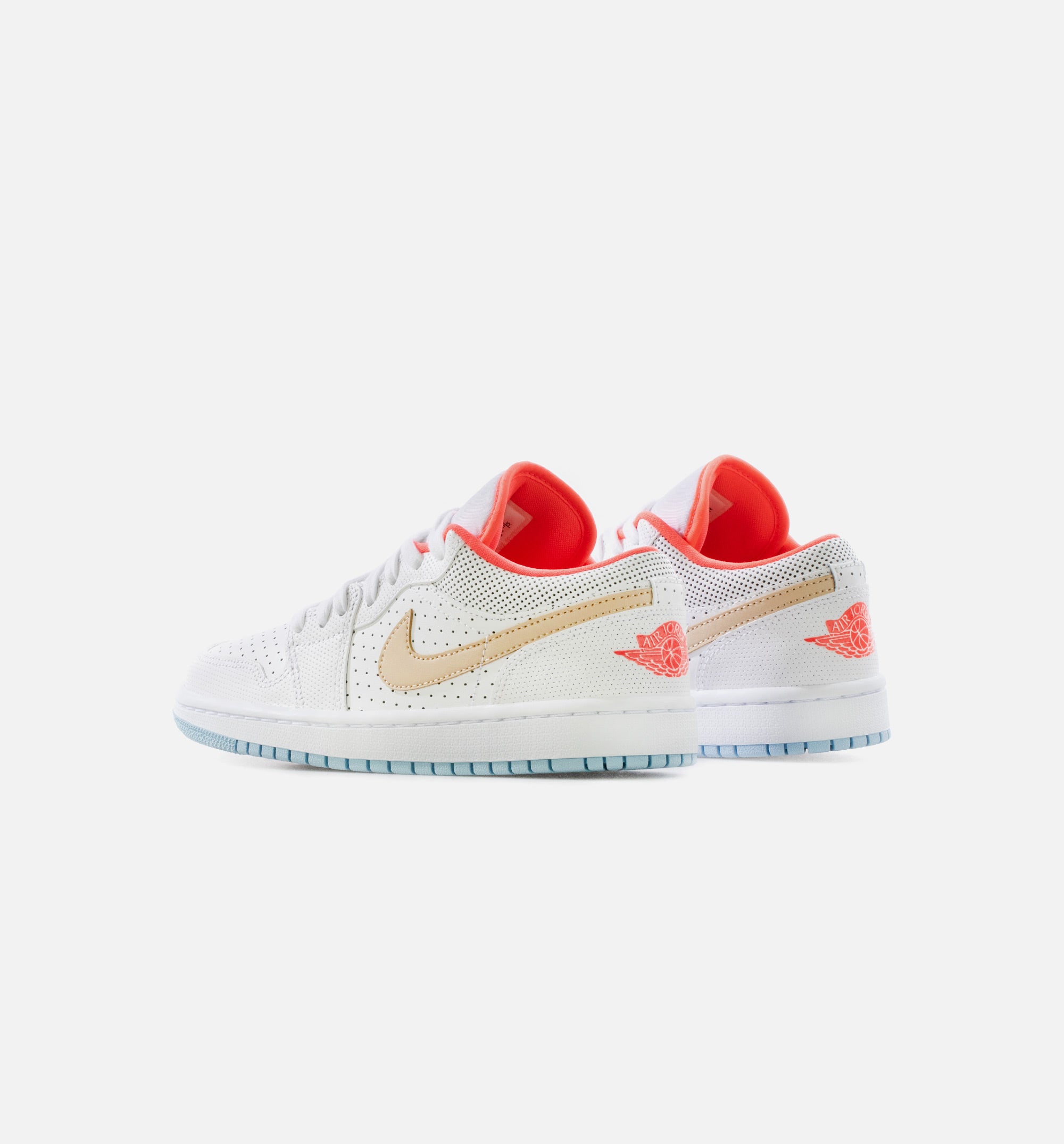 Air Jordan 1 Low White Sesame Womens Lifestyle Shoe - White/Sesame/Flash Crimson/Psychic Blue、mySite、dreamappss