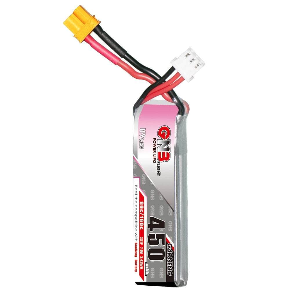  Gaoneng GNB 7.6V 2S 450mAh 80C LiHV Micro Battery (Long Type) - XT30、mySite、merchandisen
