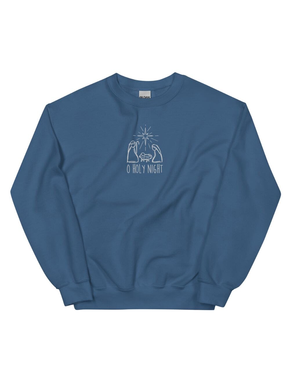 O Holy Night Nativity Heavy Blend Women's Crewneck Embroidered Sweatshirt、mySite、camillekostekn