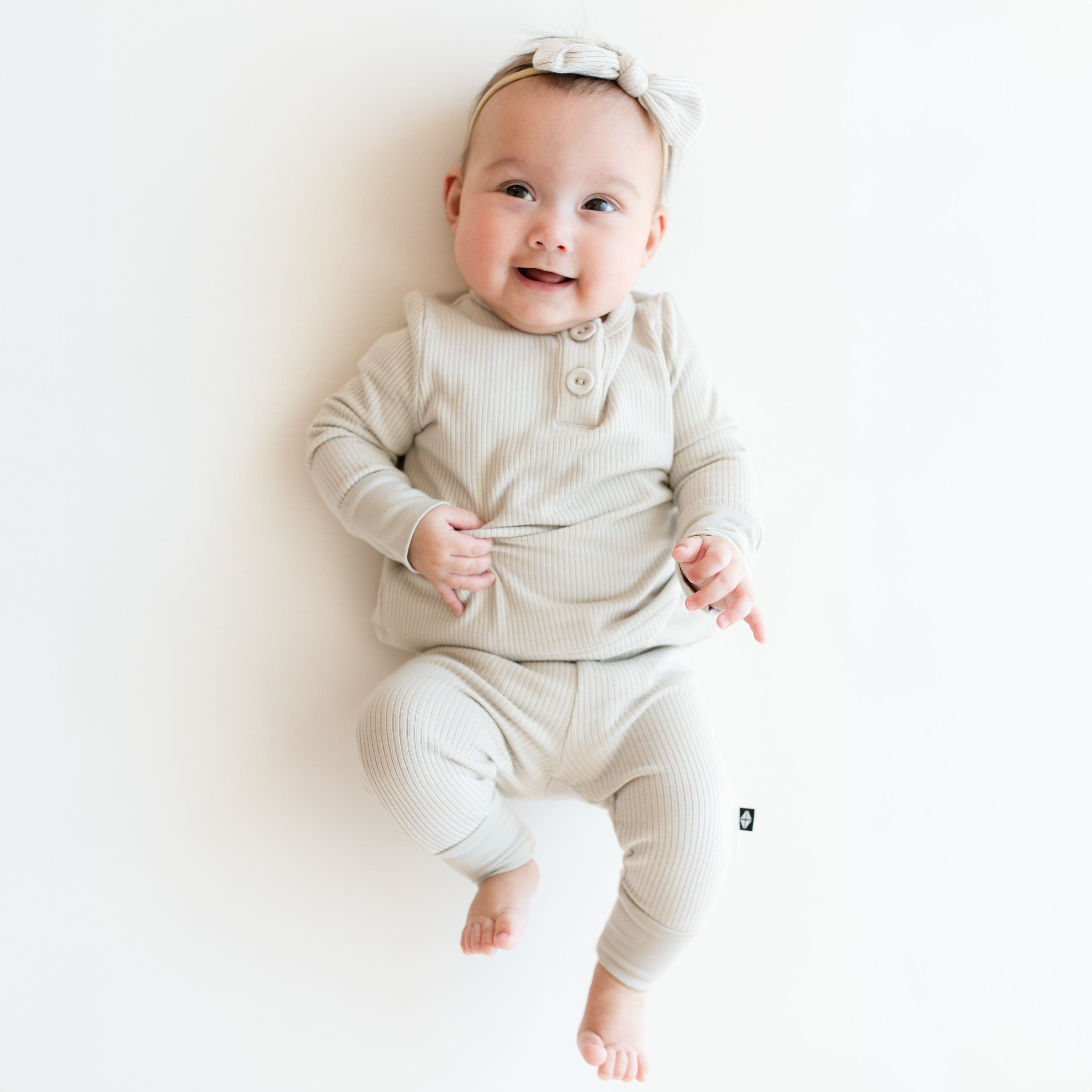  Ribbed Infant Henley Set in Oat、mySite、layawaytickets