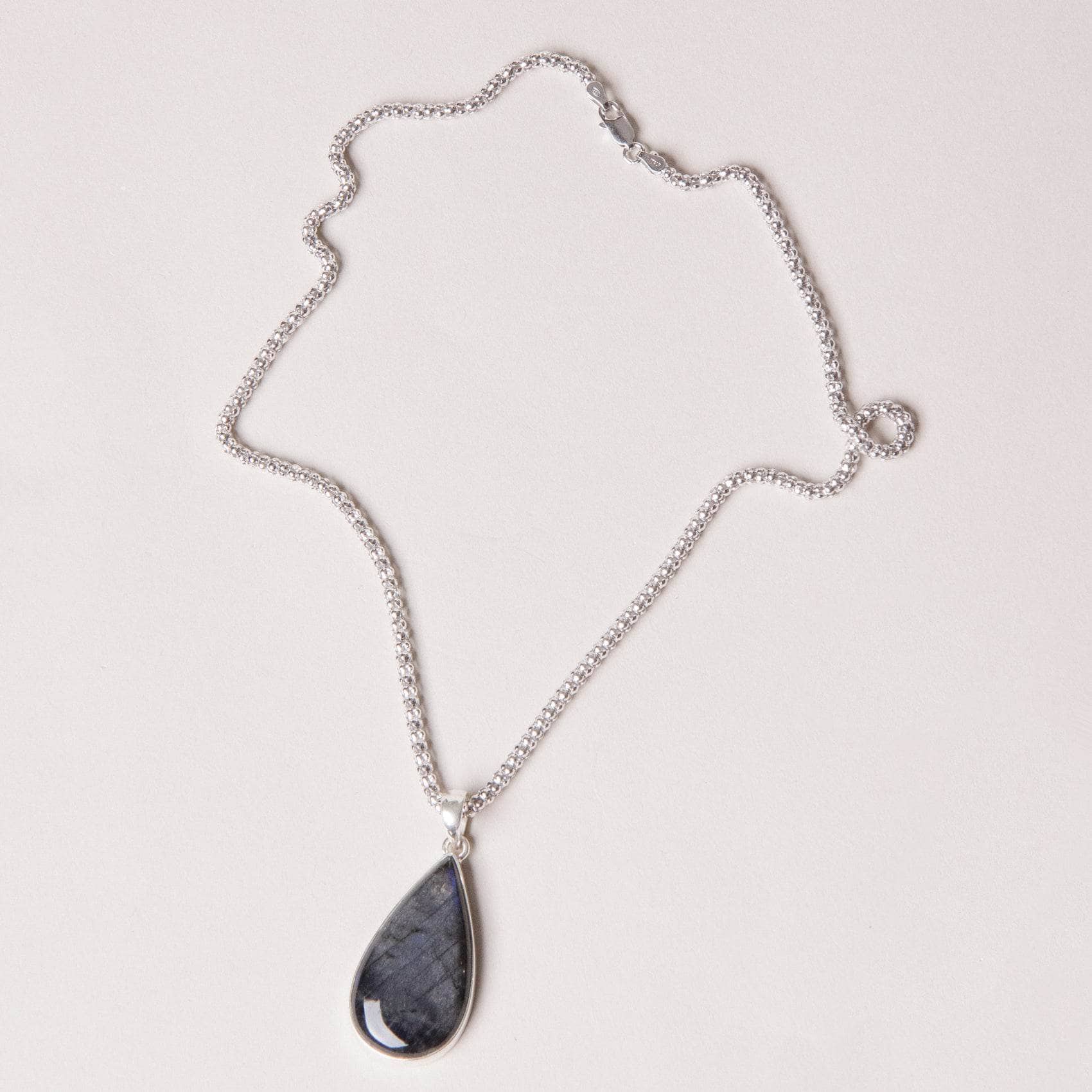 Genuine Labradorite Teardrop Pendant Necklace、mySite、hinf8tx79