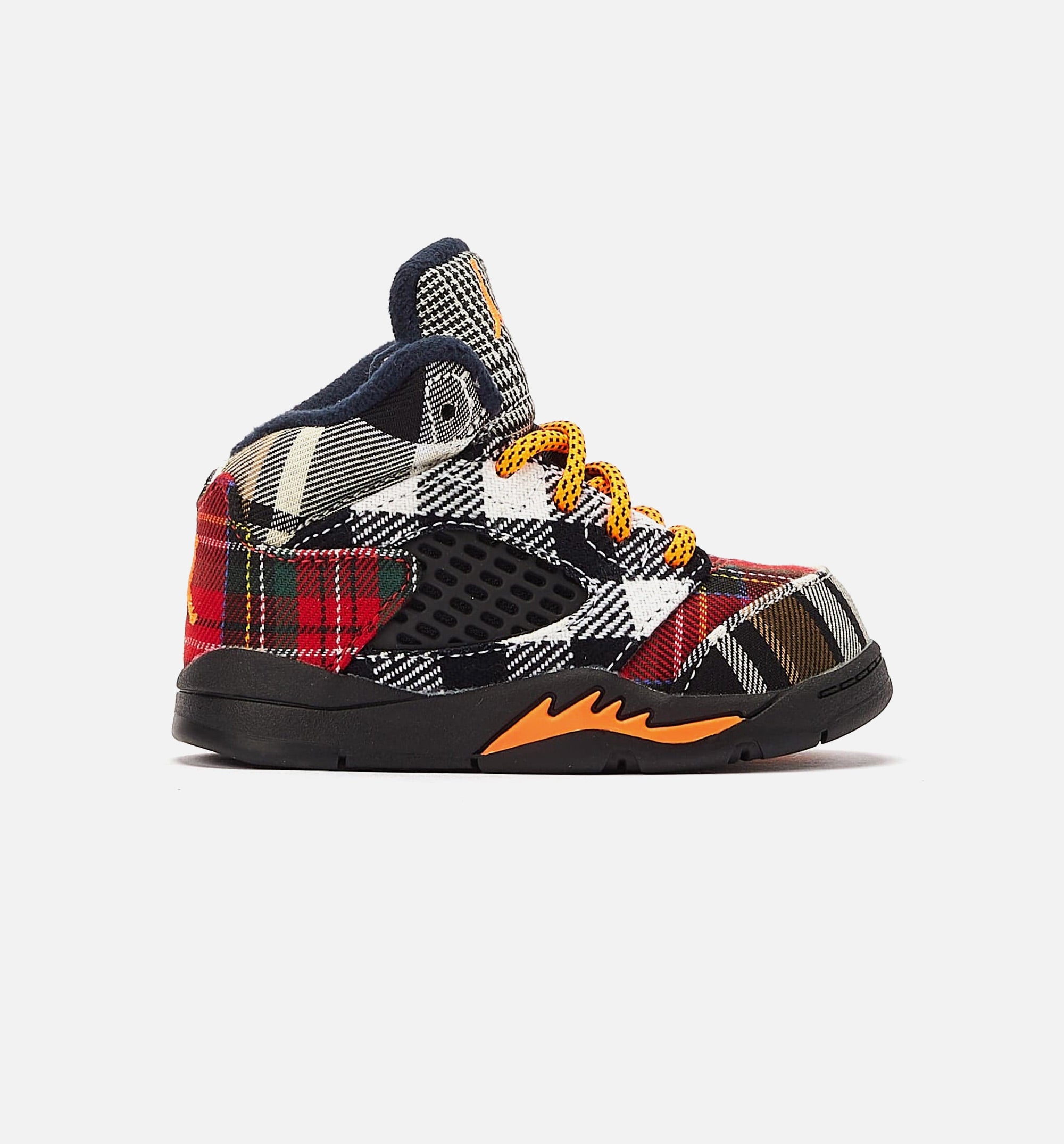 Air Jordan 5 Retro Plaid Infant Toddler Lifestyle Shoe - Black/Multi Free Shipping、mySite、dreamappss