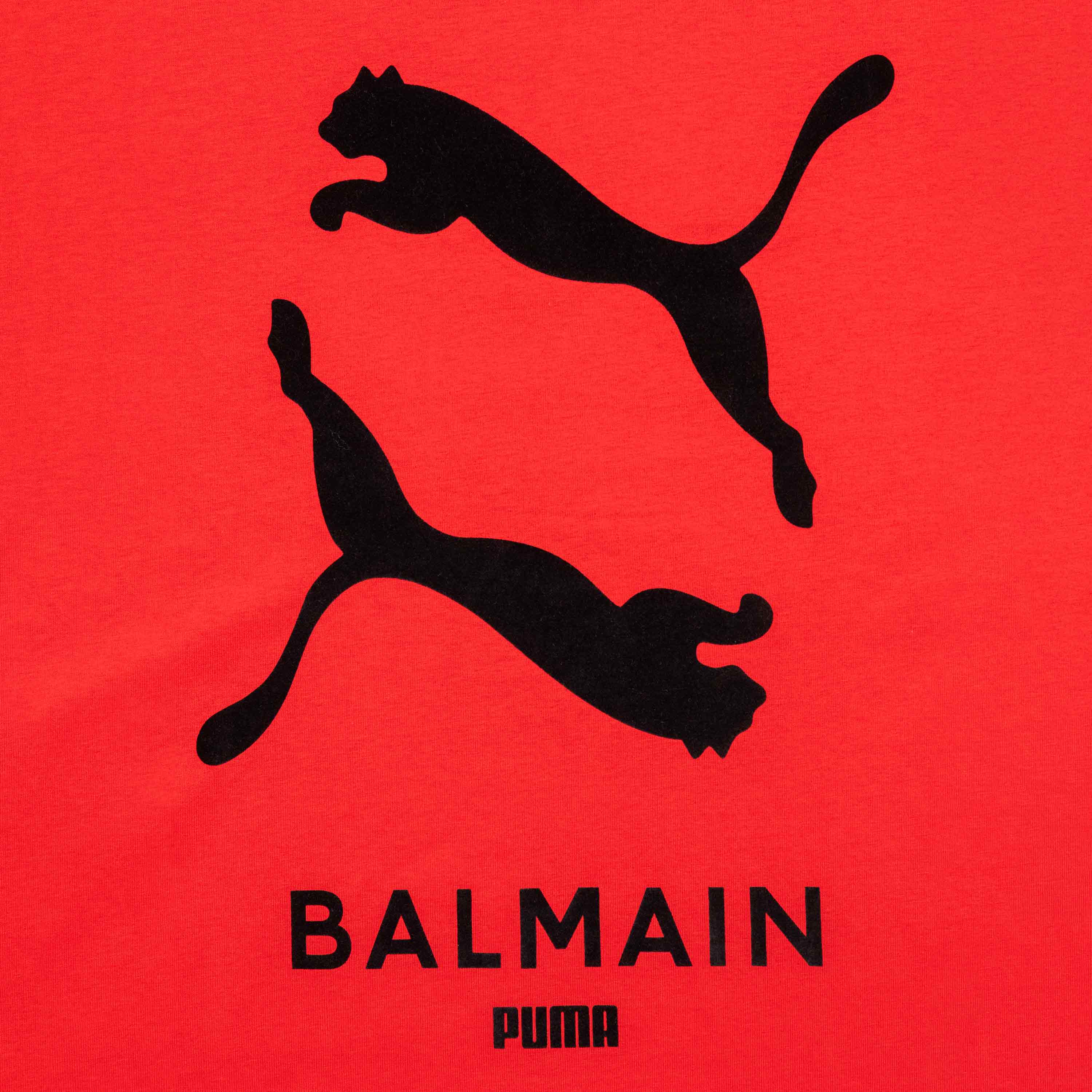 Balmain X Puma Mens Graphic T-Shirt - Red/Black、mySite、dreamappss