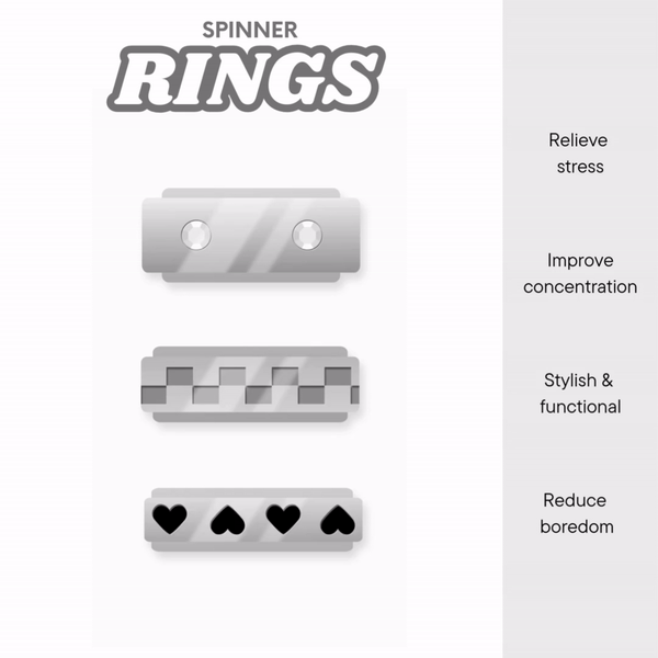 CZ Stones In Center Spinner Stainless Steel Ring / SBE002、mySite、dreamappss