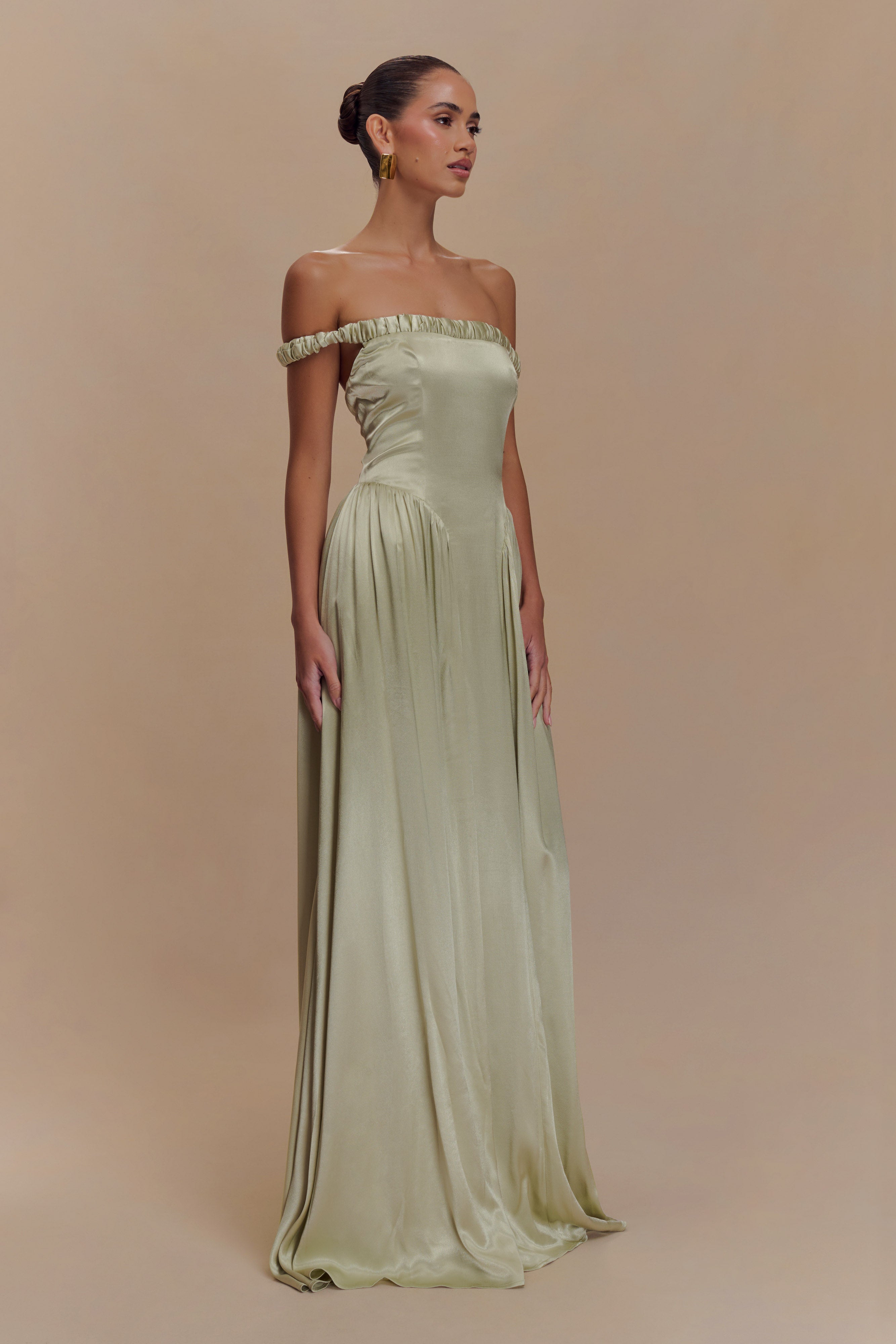 Coco Dropped Waist Maxi Dress - Sage、mySite、solidvoid