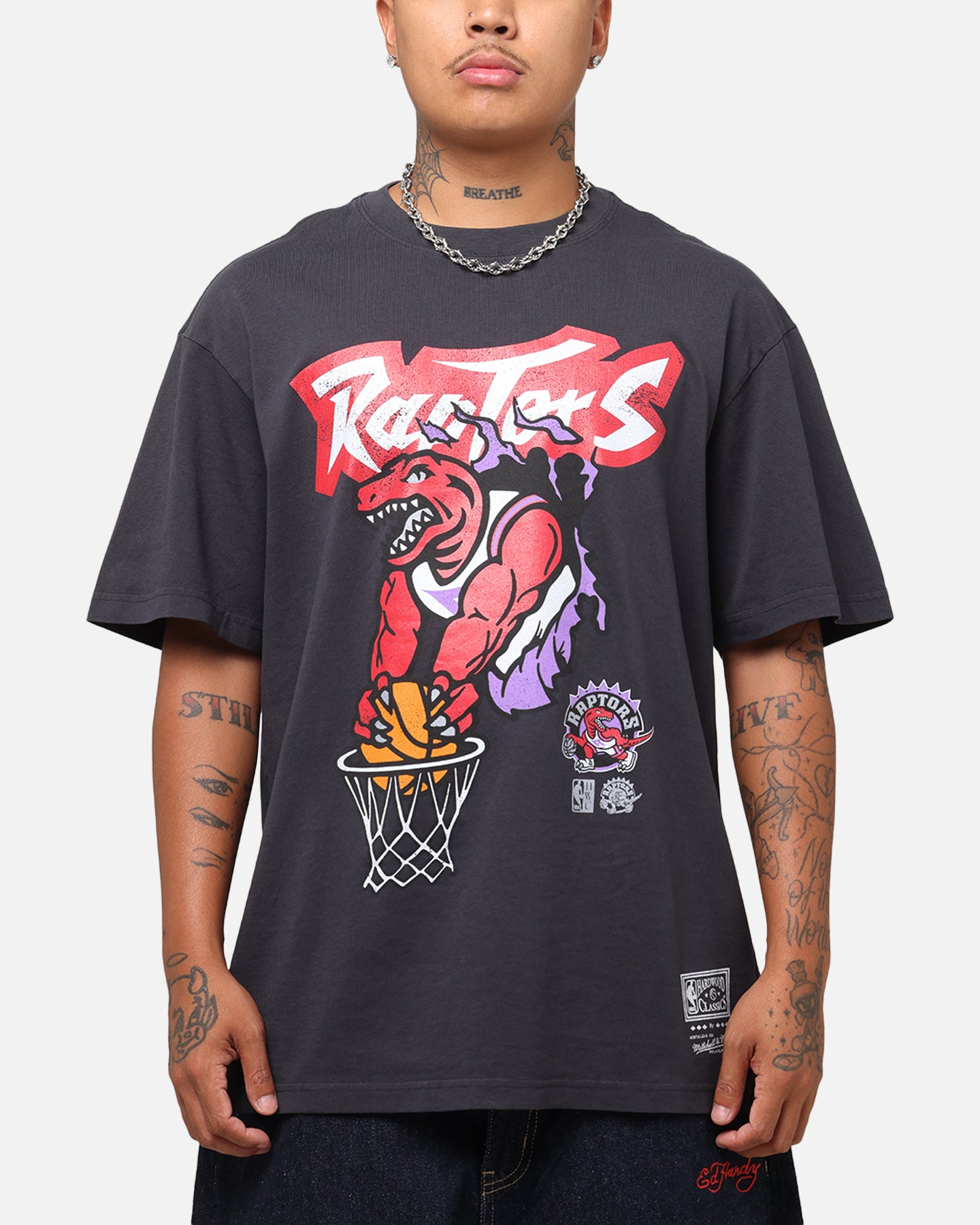 Mitchell & Ness Toronto Raptors T-Shirt Faded Black、mySite、zt4zffjzw
