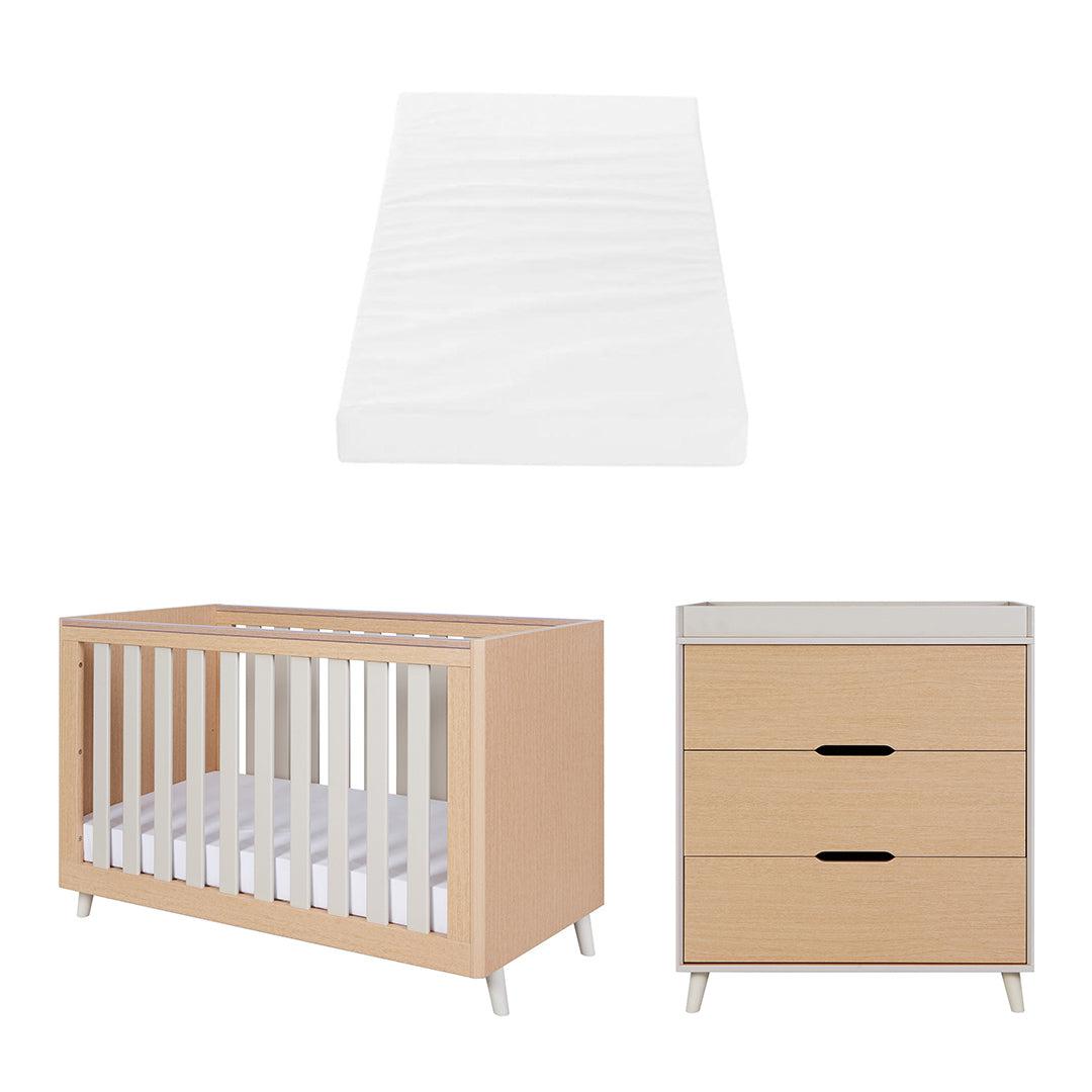  Tutti Bambini Fika Mini 2 Piece Room Set - Light Oak/White Sand、mySite、merchandisen