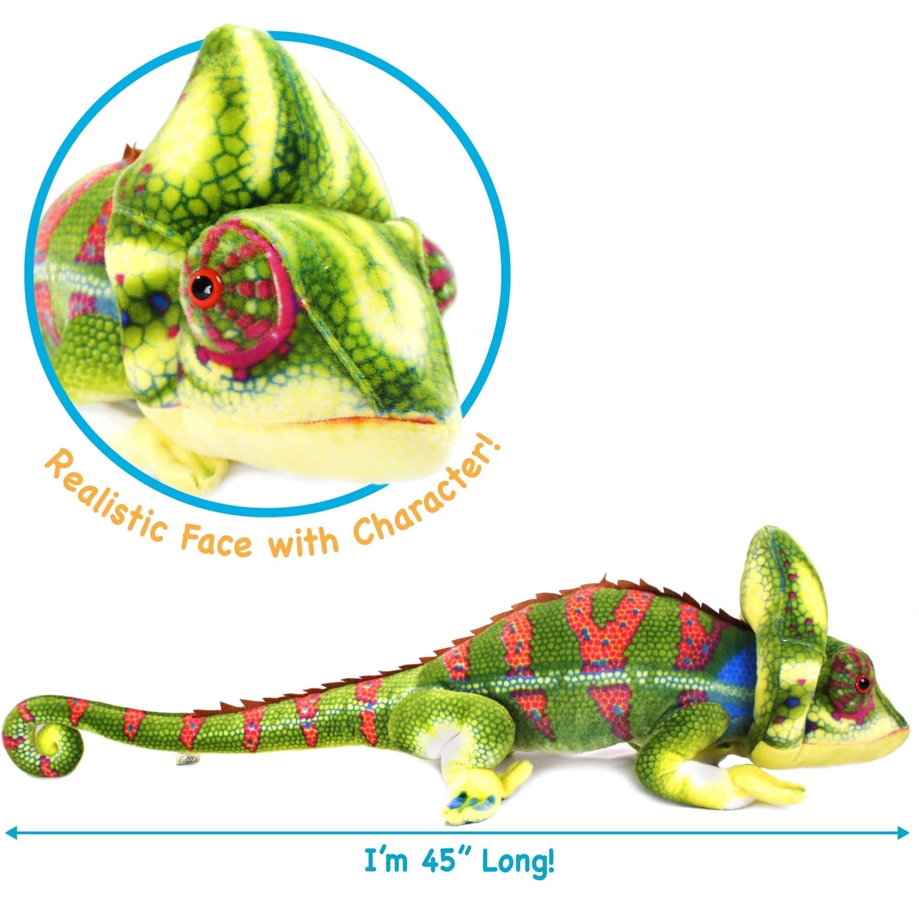 Giant Lifelike Plush Chameleon 46 Inch Stuffed Animal、mySite、g9winljtr