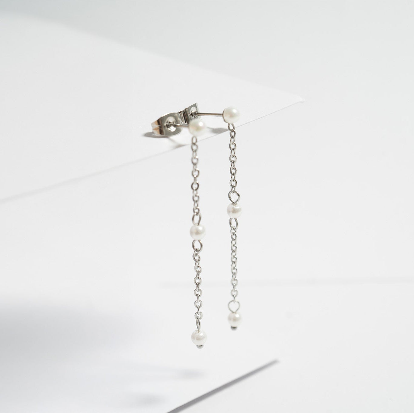 18K Gold PVD Stainless Steel Pearl Dangle Earrings / ERJ0063、mySite、dreamappss