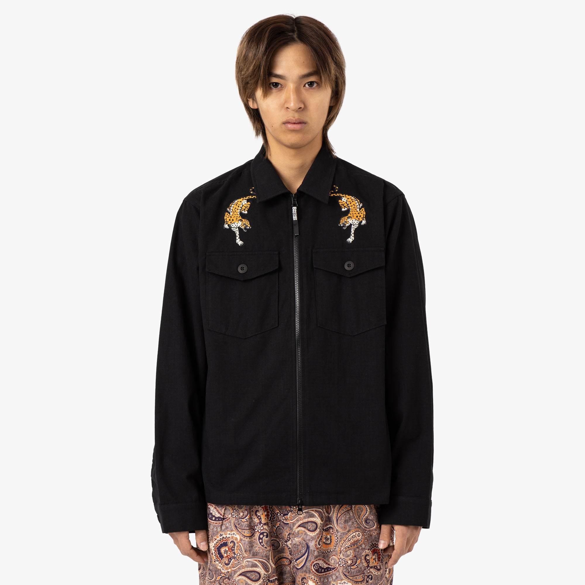  Brother Brother Military Souvenir Zip Shirt / Black、mySite、merchandisen