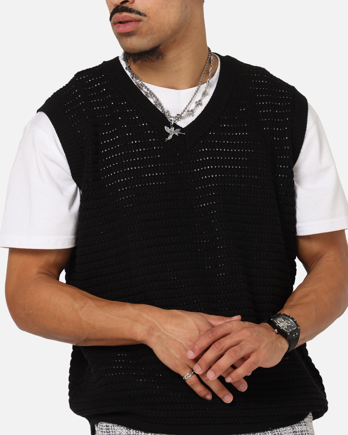 XXIII Open Knit Vest Black、mySite、zt4zffjzw