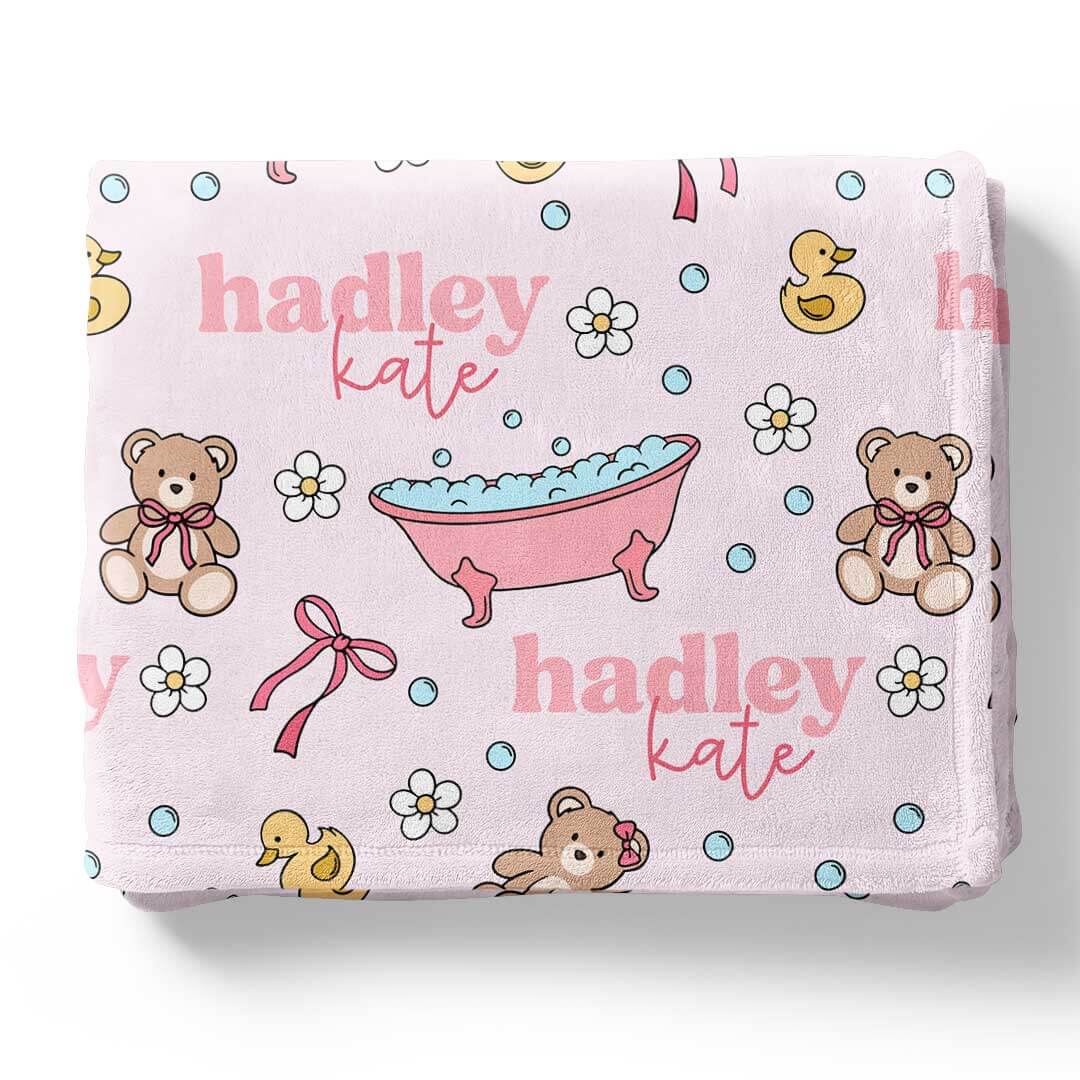  Bathtime Besties Personalized Kids Blanket | Pink、mySite、layawaytickets