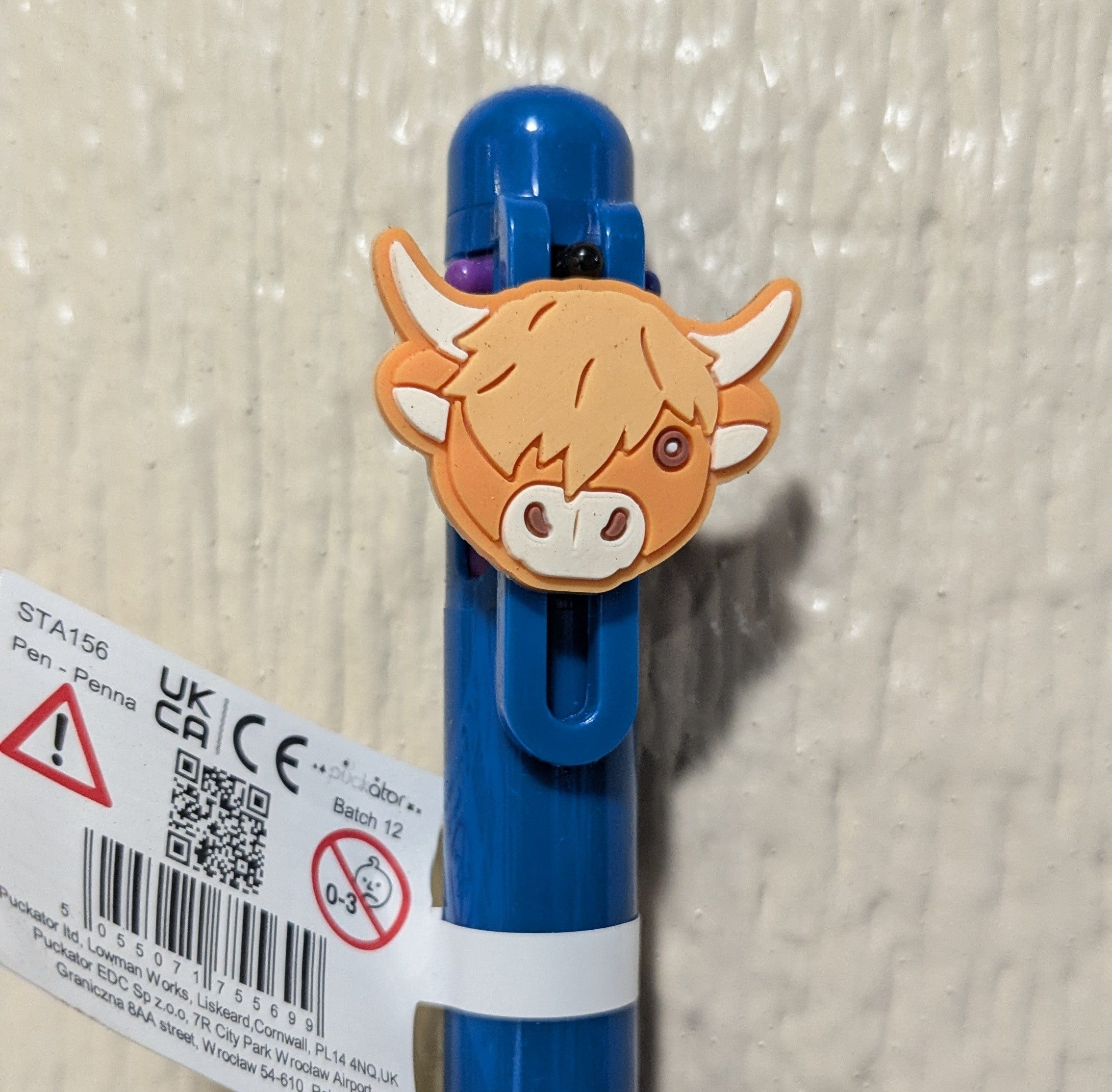 Highland Cow Multi Color Pen with Cow Charm (6 Colors)、mySite、g9winljtr