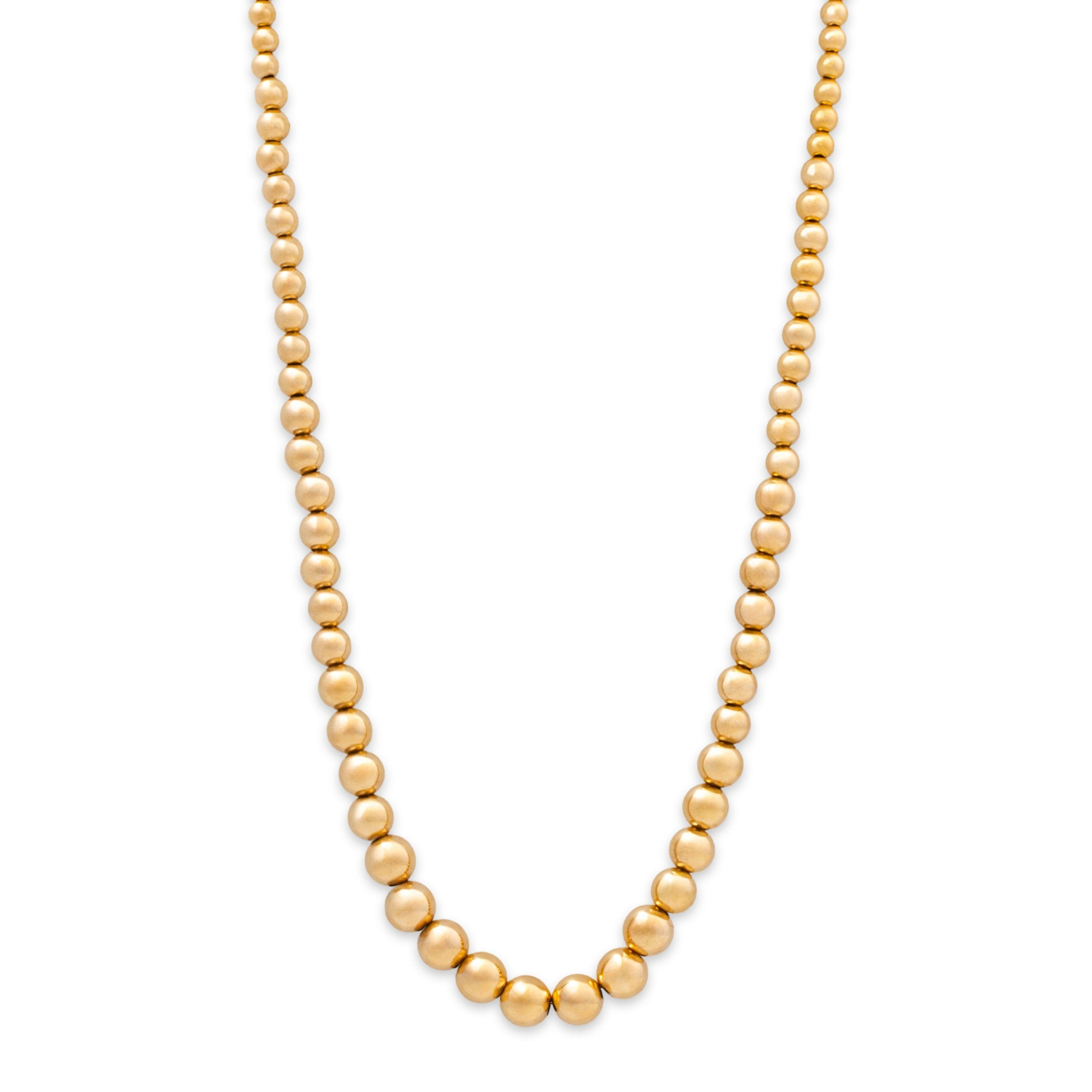 Vintage 14k Yellow Gold Dramatic Graduated Beads Necklace 23、mySite、hinf8tx79