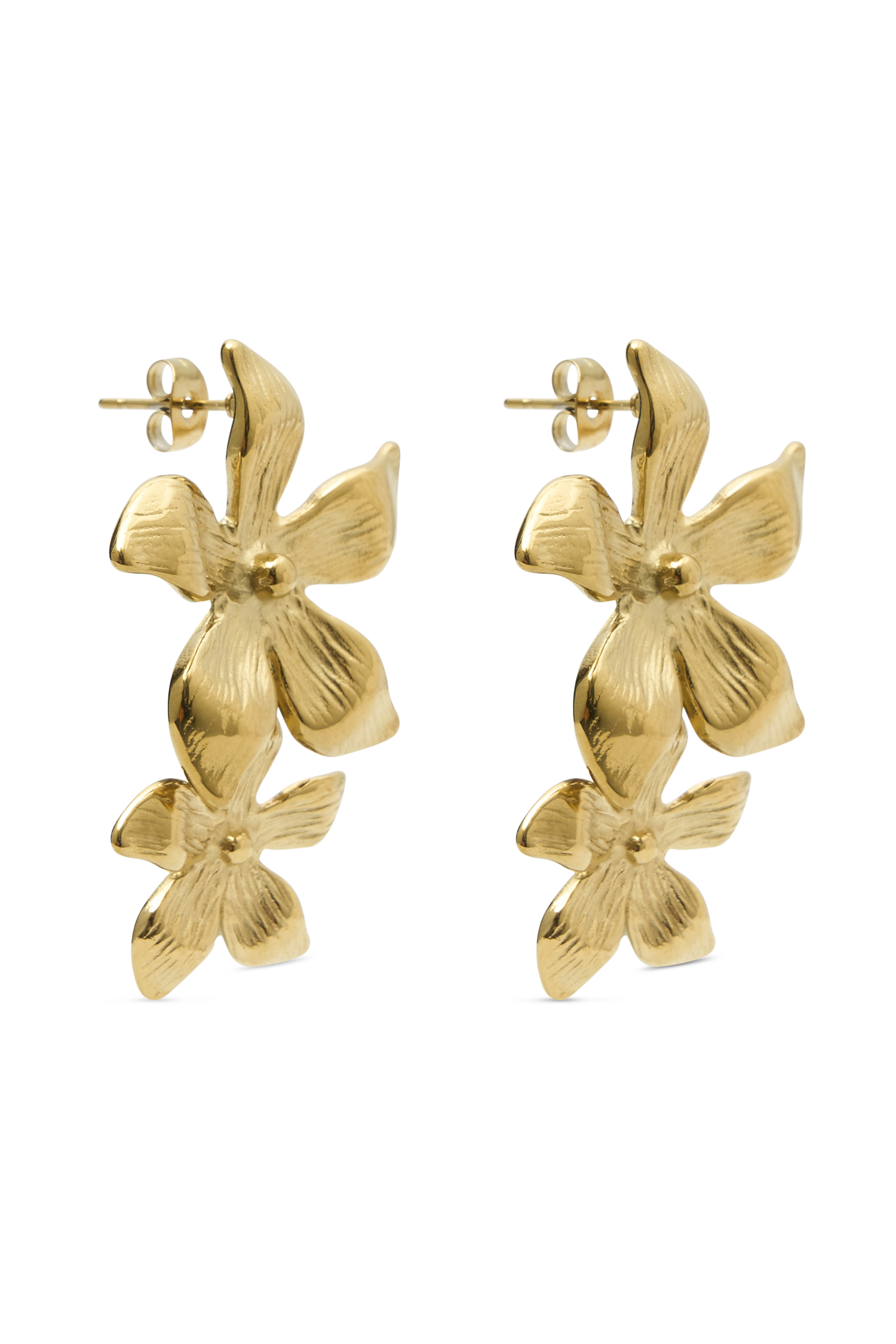 Infatuated Drop Flower Earrings - Gold、mySite、solidvoid