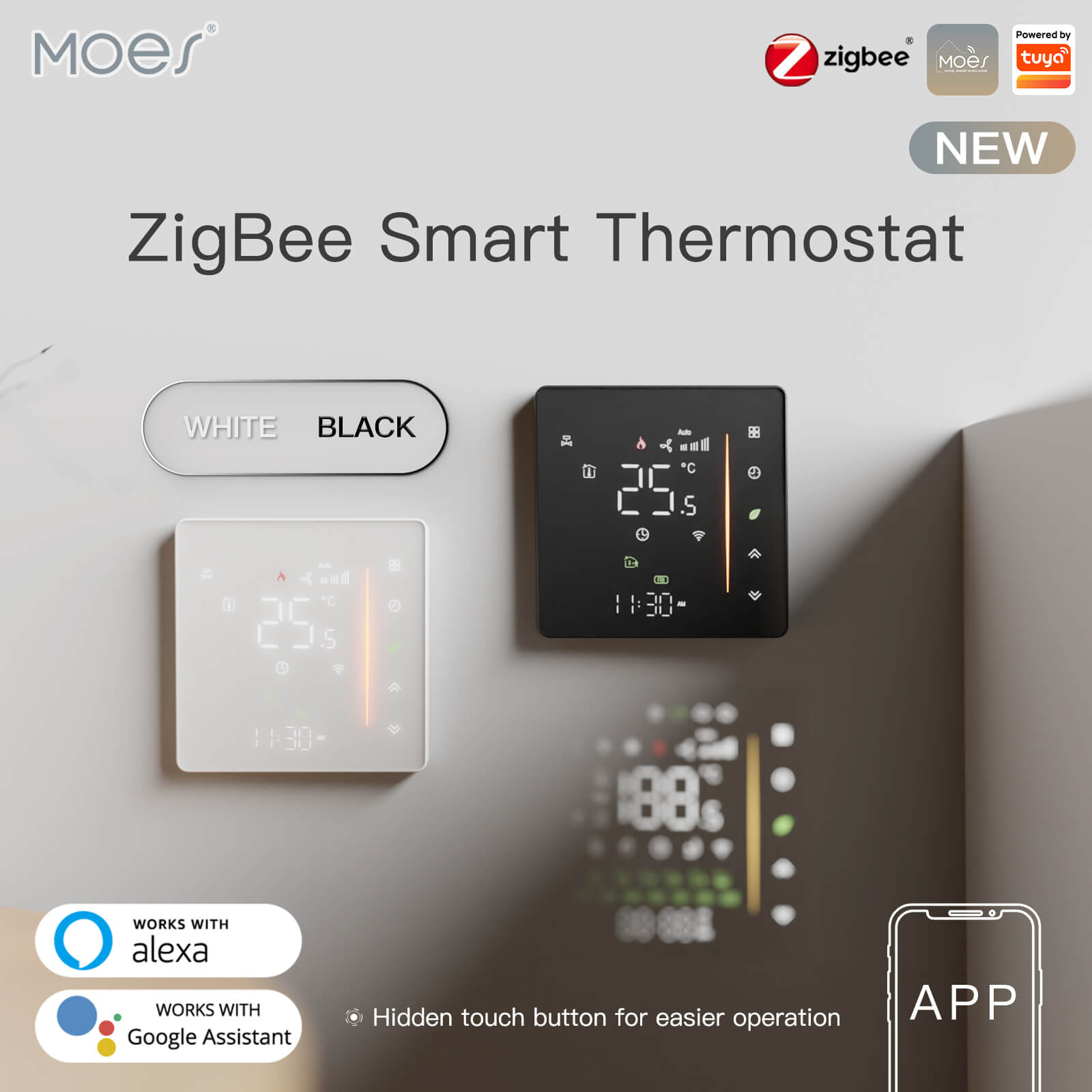 Zigbee Smart Thermostat Gas/Water Heater, Room Thermostat Digital Programmable、mySite、fannypackpong