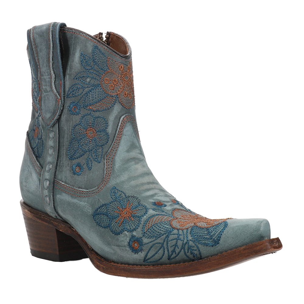 LD Floral Embroidered Snip Toe Zippered Cowboy Booties、mySite、gtrtttuynbv