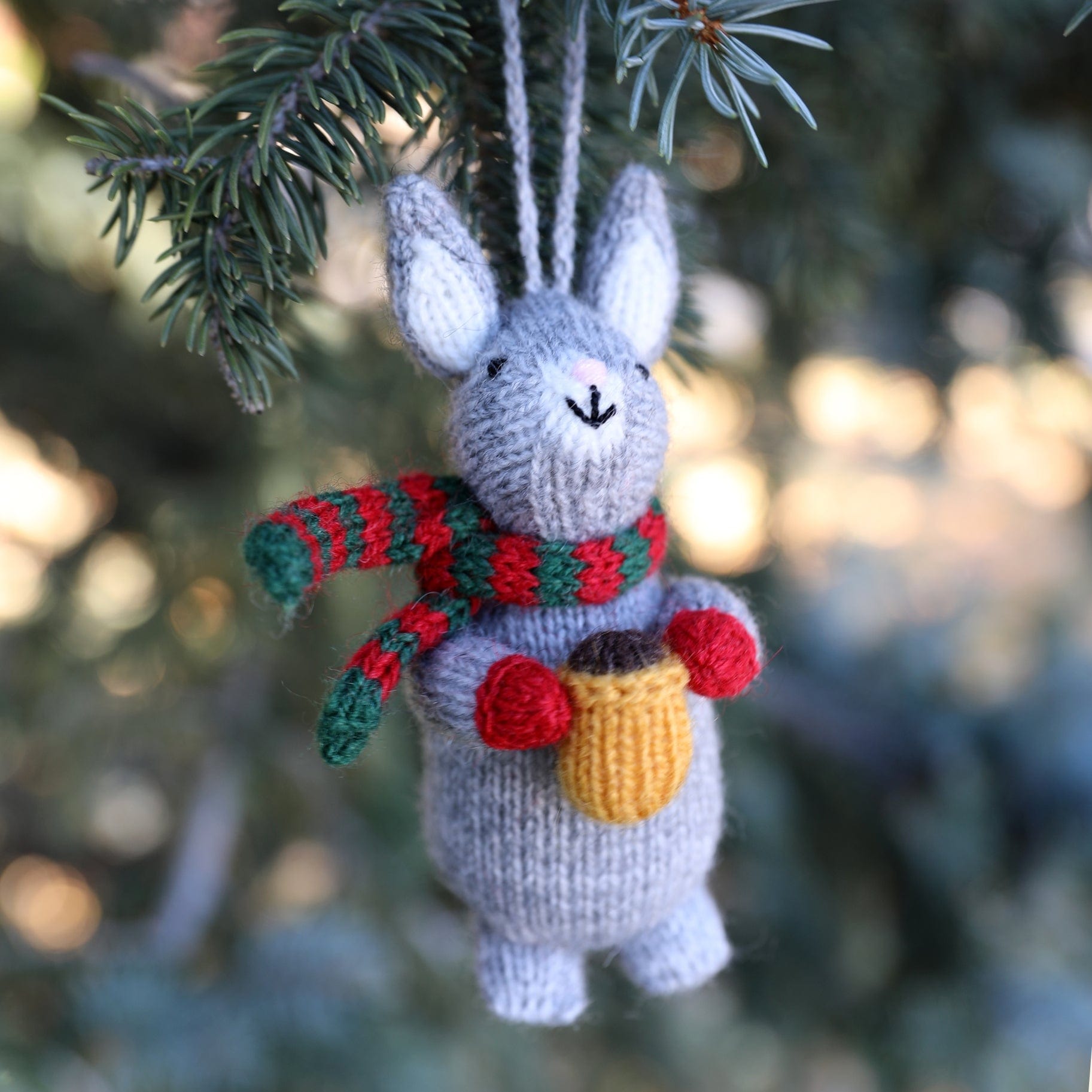 Bunny with Cocoa Handmade in Peru Knit Ornament、mySite、g9winljtr